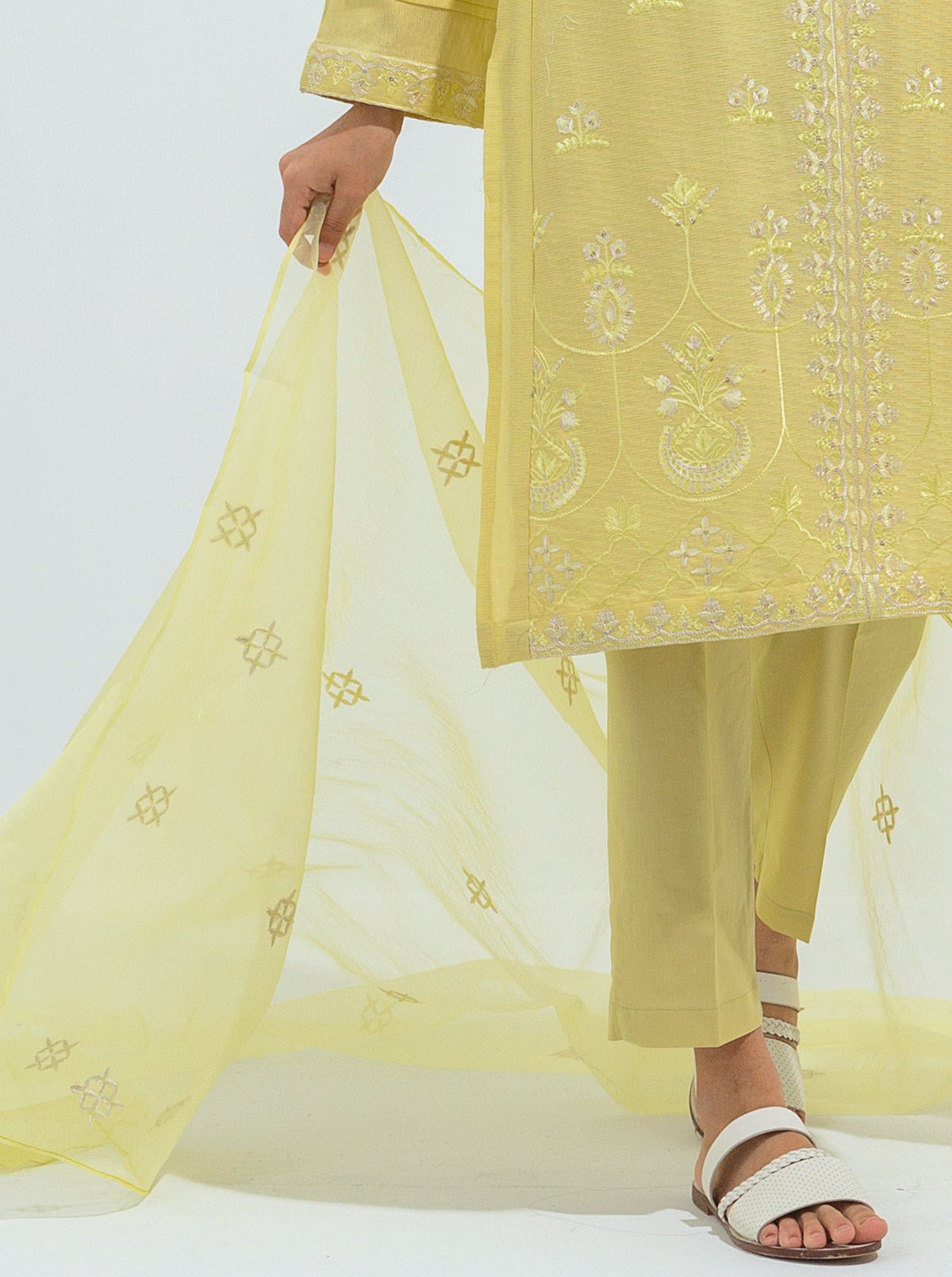Embroidered Shirt With Dupatta