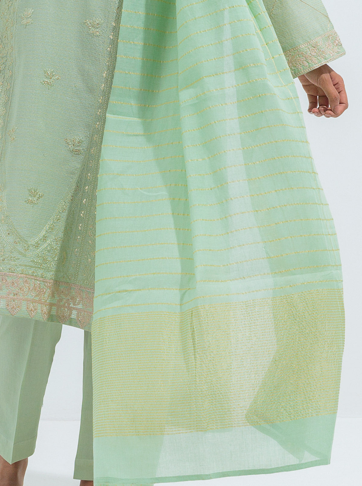 Embroidered Shirt With Dupatta