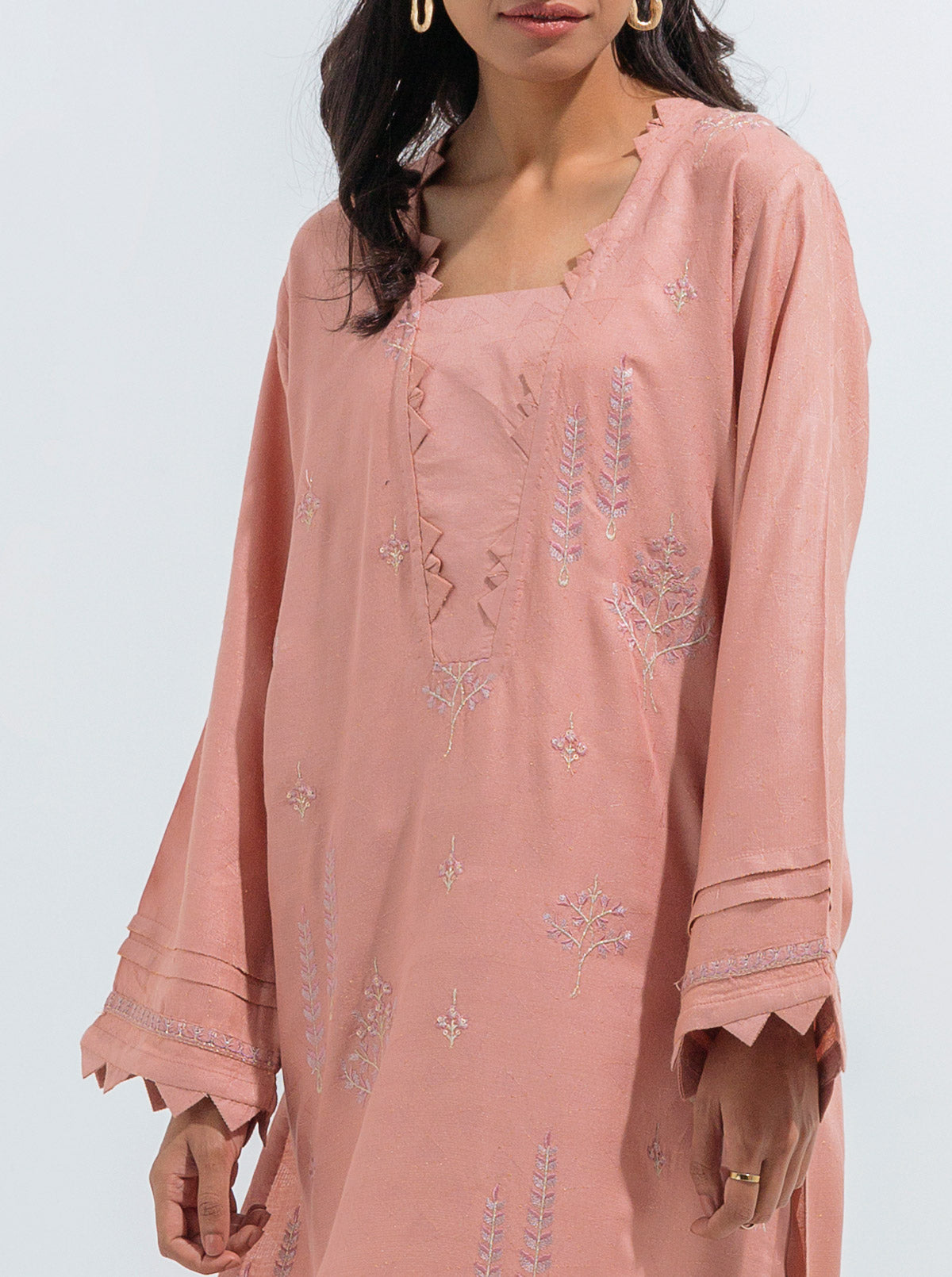 Embroidered Textured Shirt (Luxury Pret)