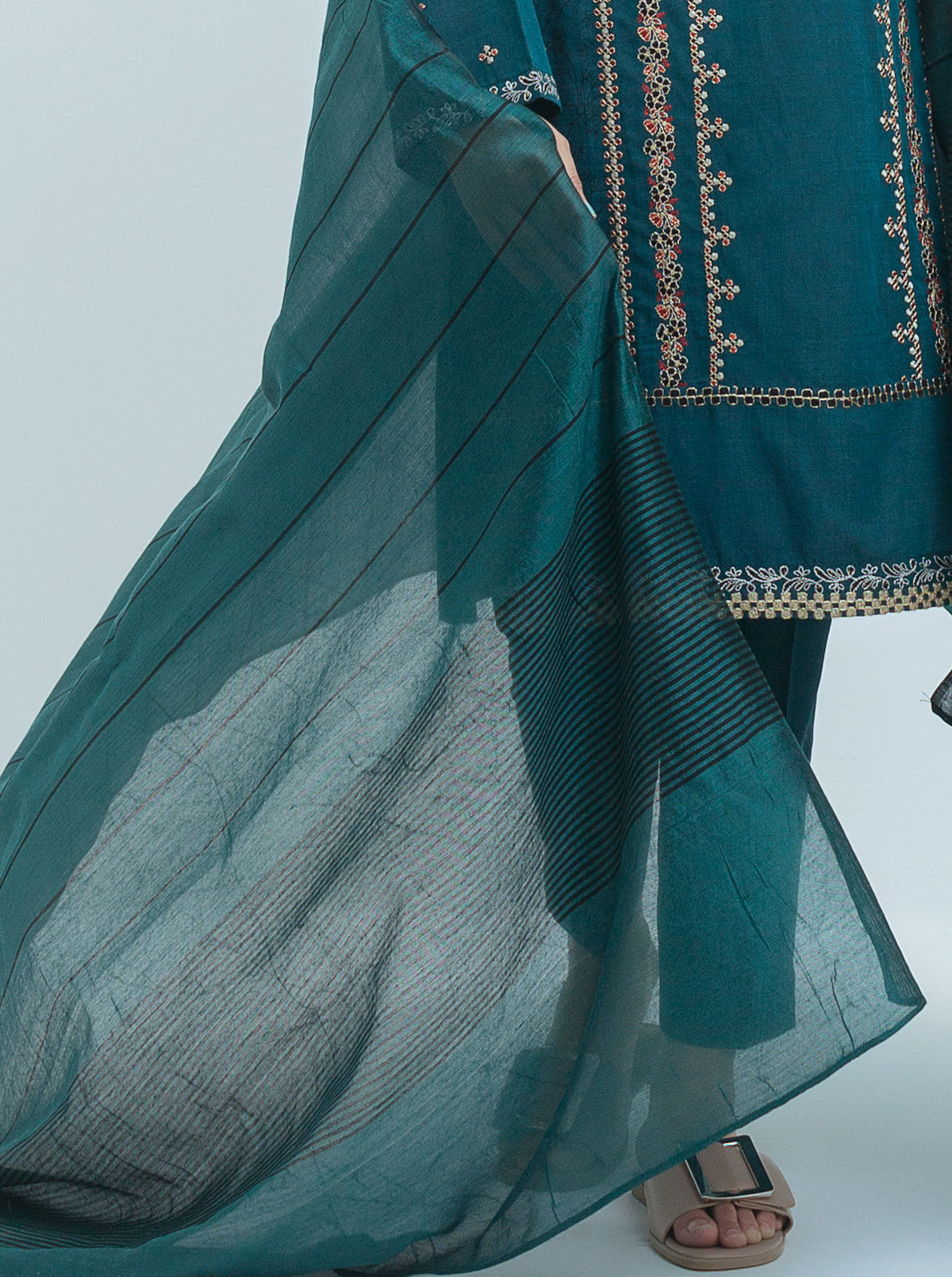 Embroidered Shirt With Dupatta