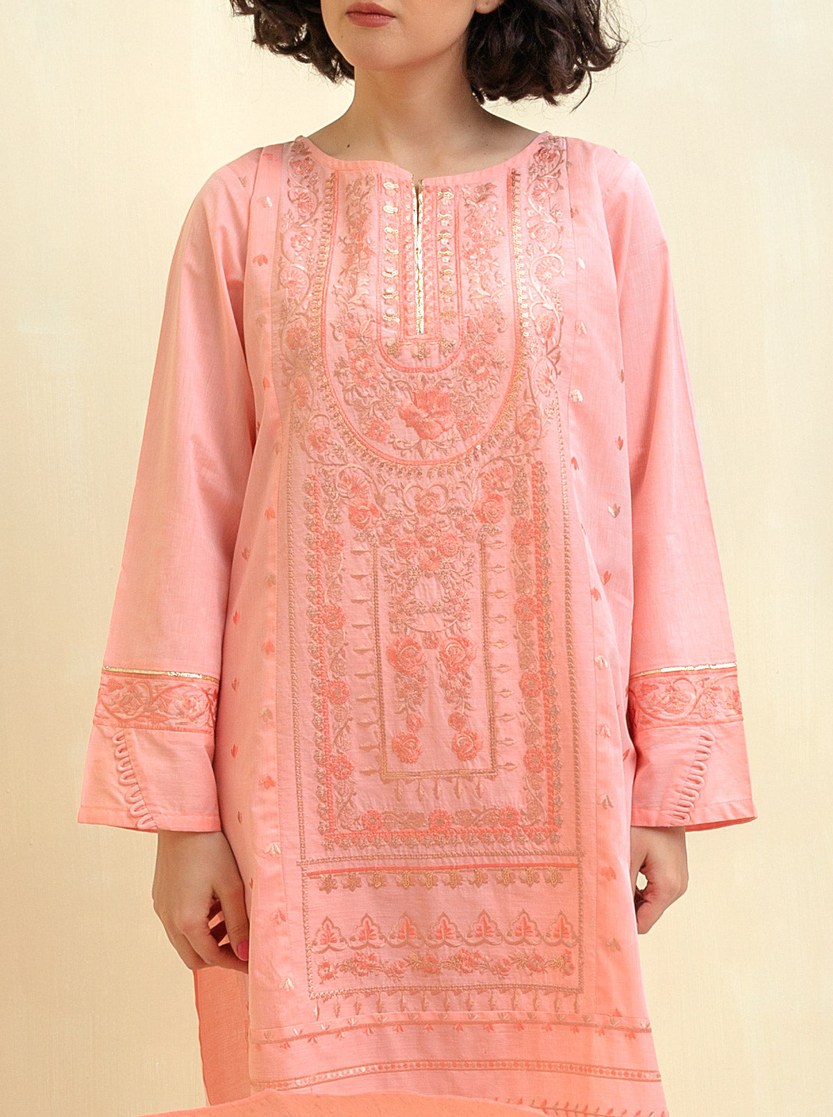 Embroidered Shirt With Dupatta