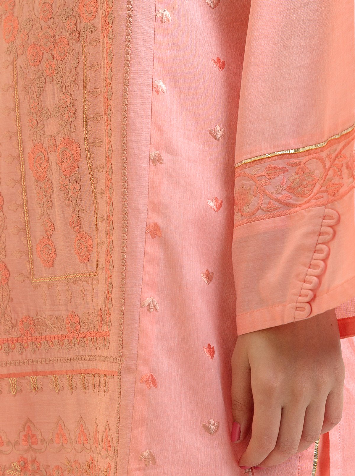 Embroidered Shirt With Dupatta