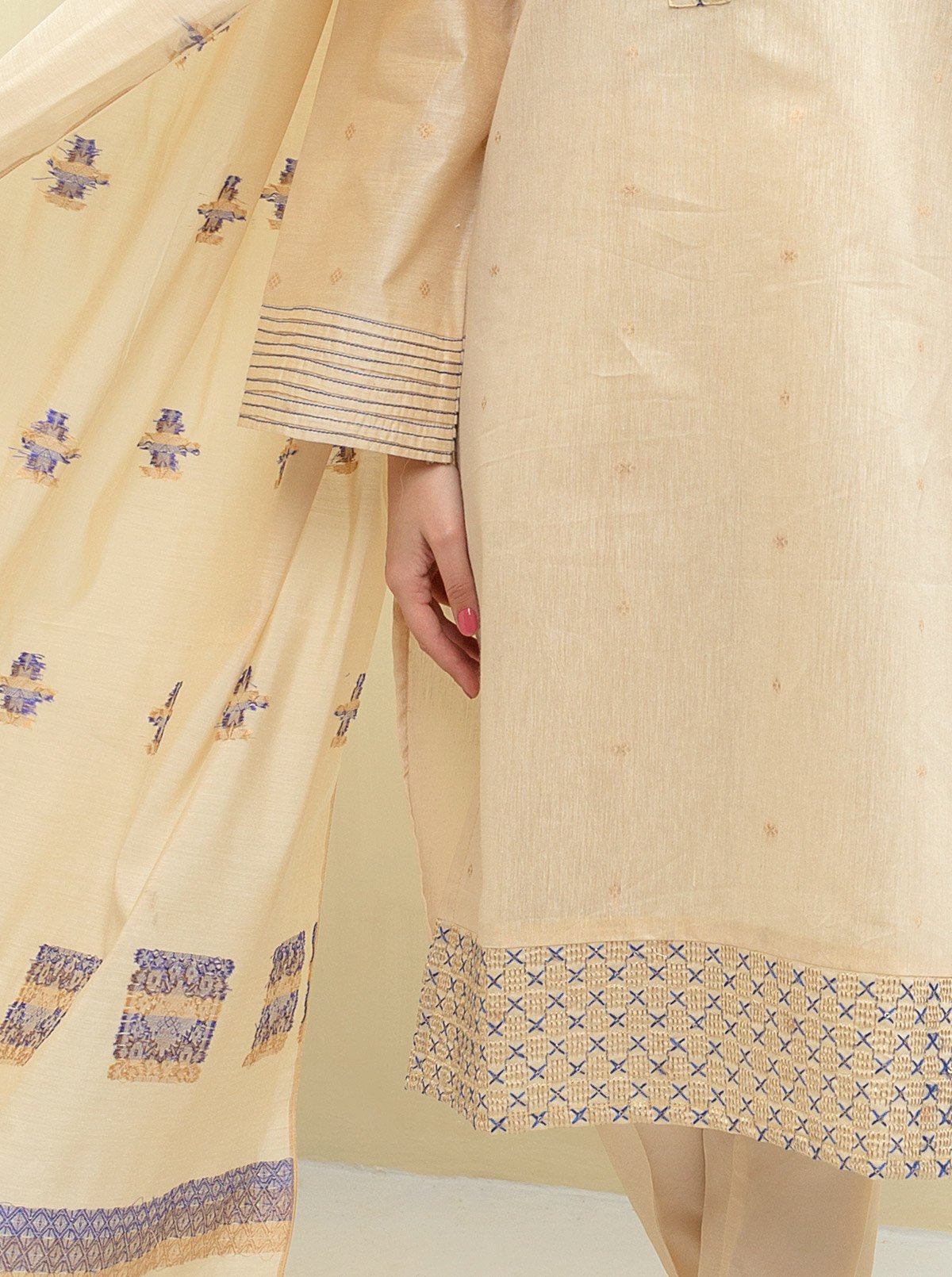 Embroidered Shirt With Dupatta