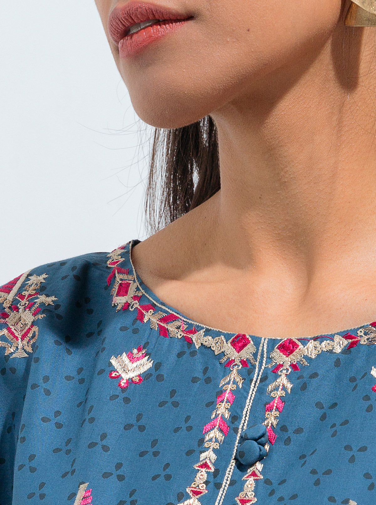 Embroidered Shirt With Dupatta