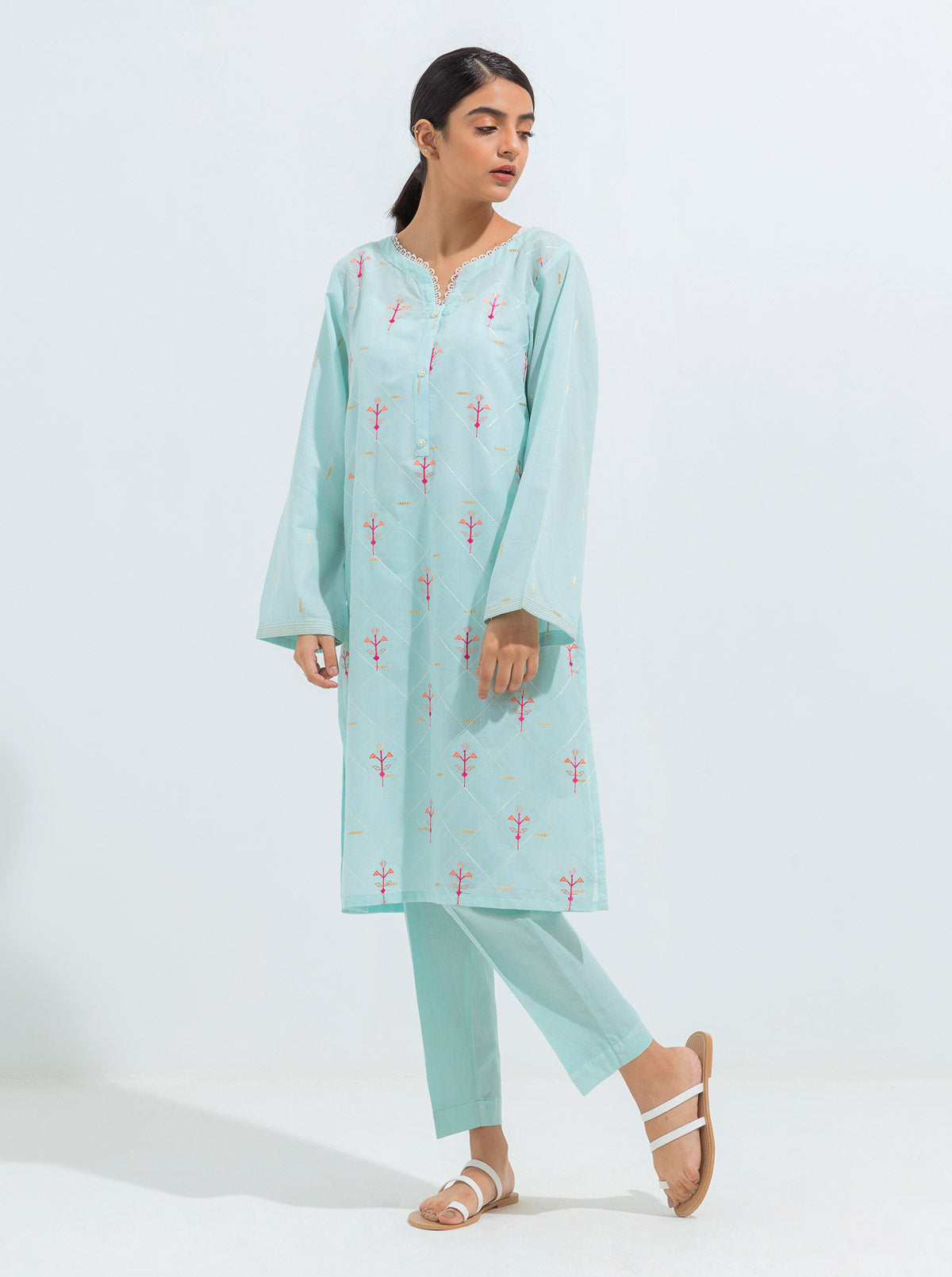 Embroidered Jacquard Shirt (Luxury Pret)