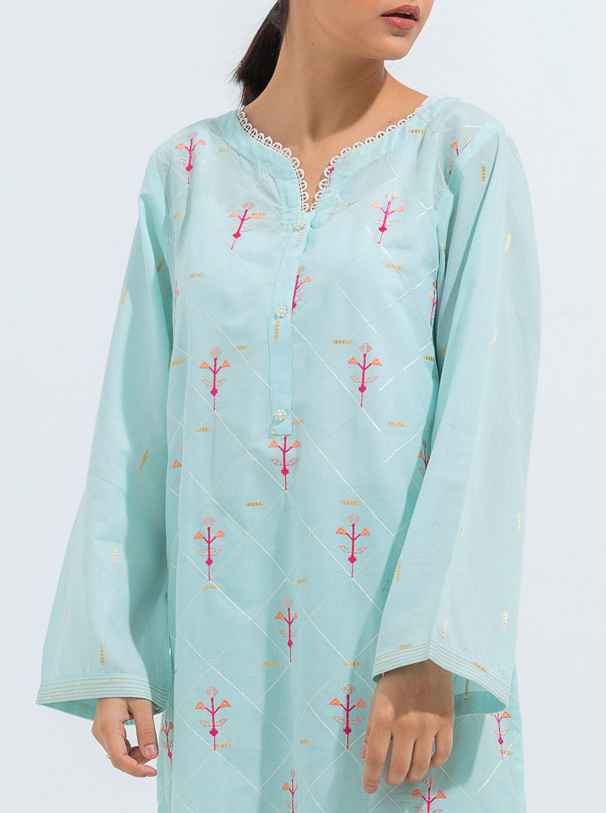 Embroidered Jacquard Shirt (Luxury Pret)