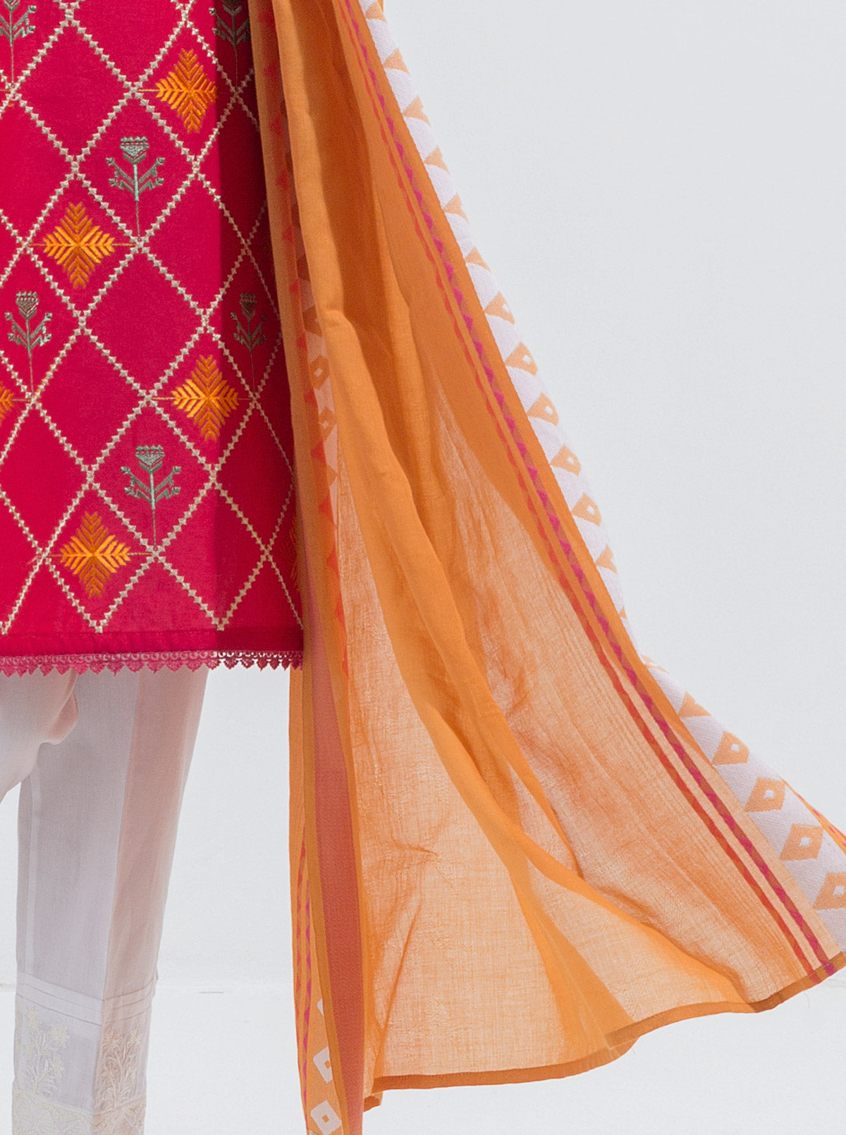 Embroidered Shirt With Dupatta