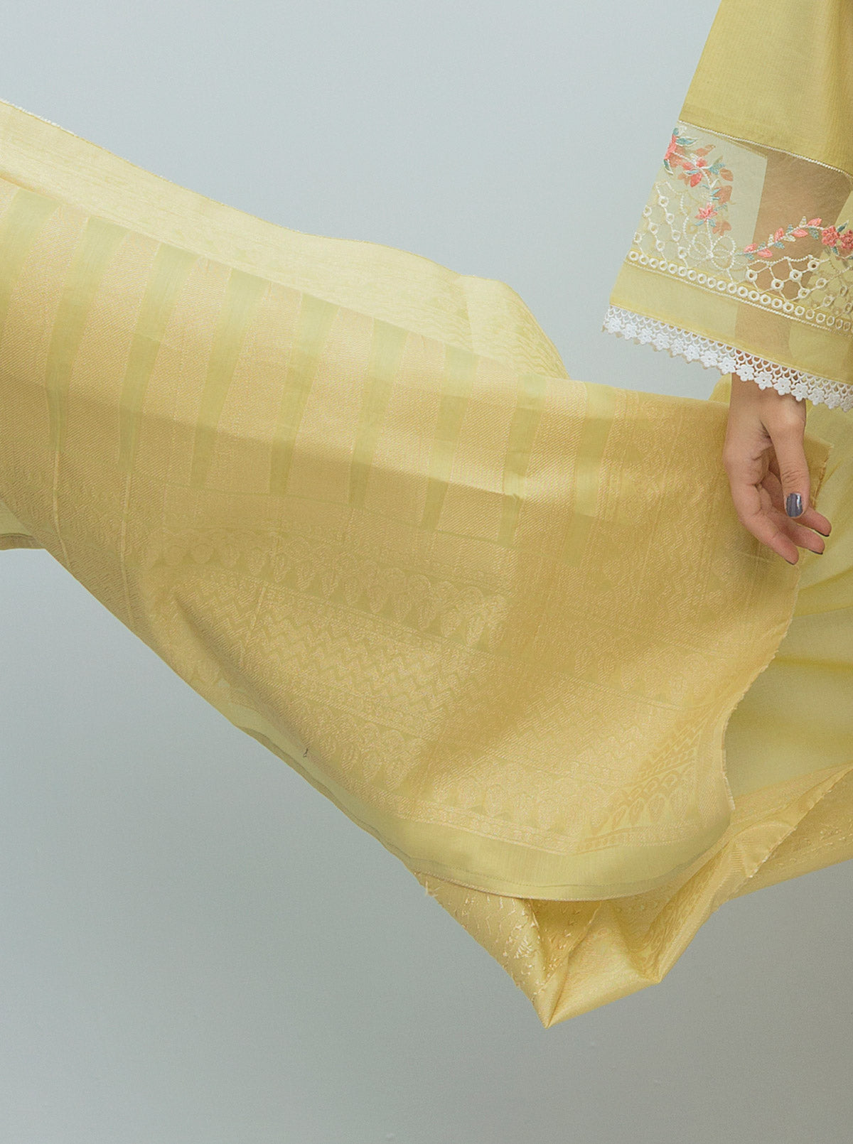 Embroidered Shirt With Dupatta