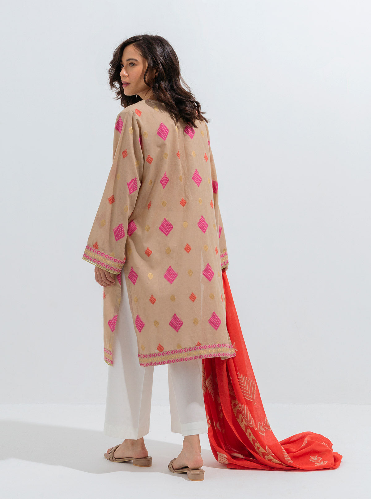 Embroidered Shirt With Dupatta