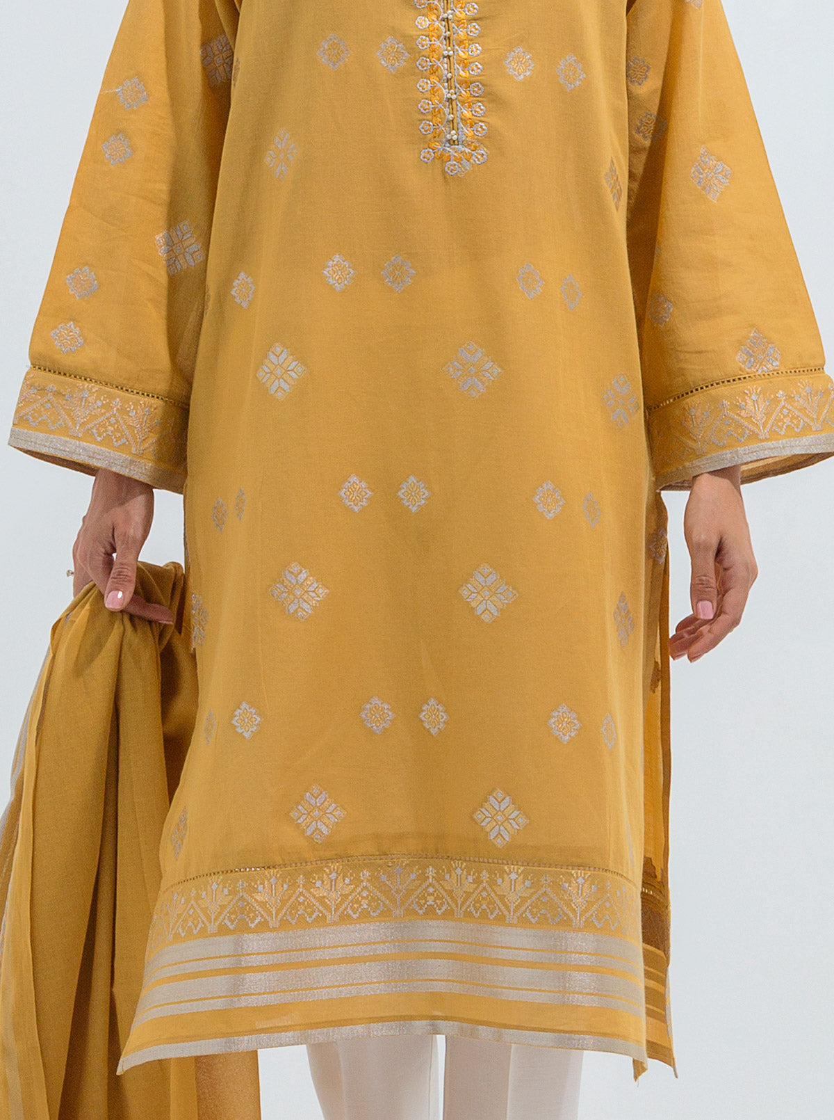 Embroidered Shirt With Dupatta