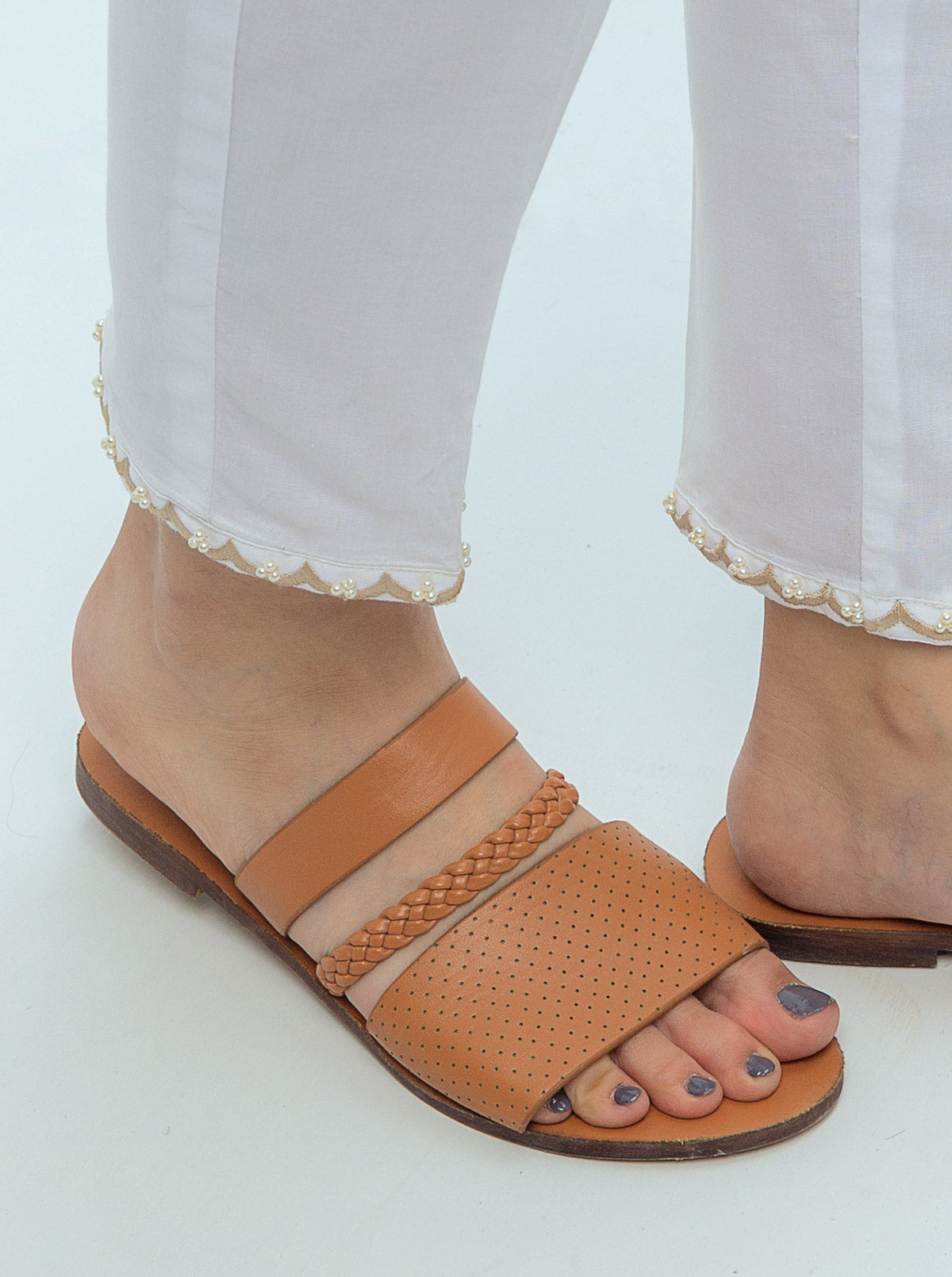 Embroidered Straight Pants