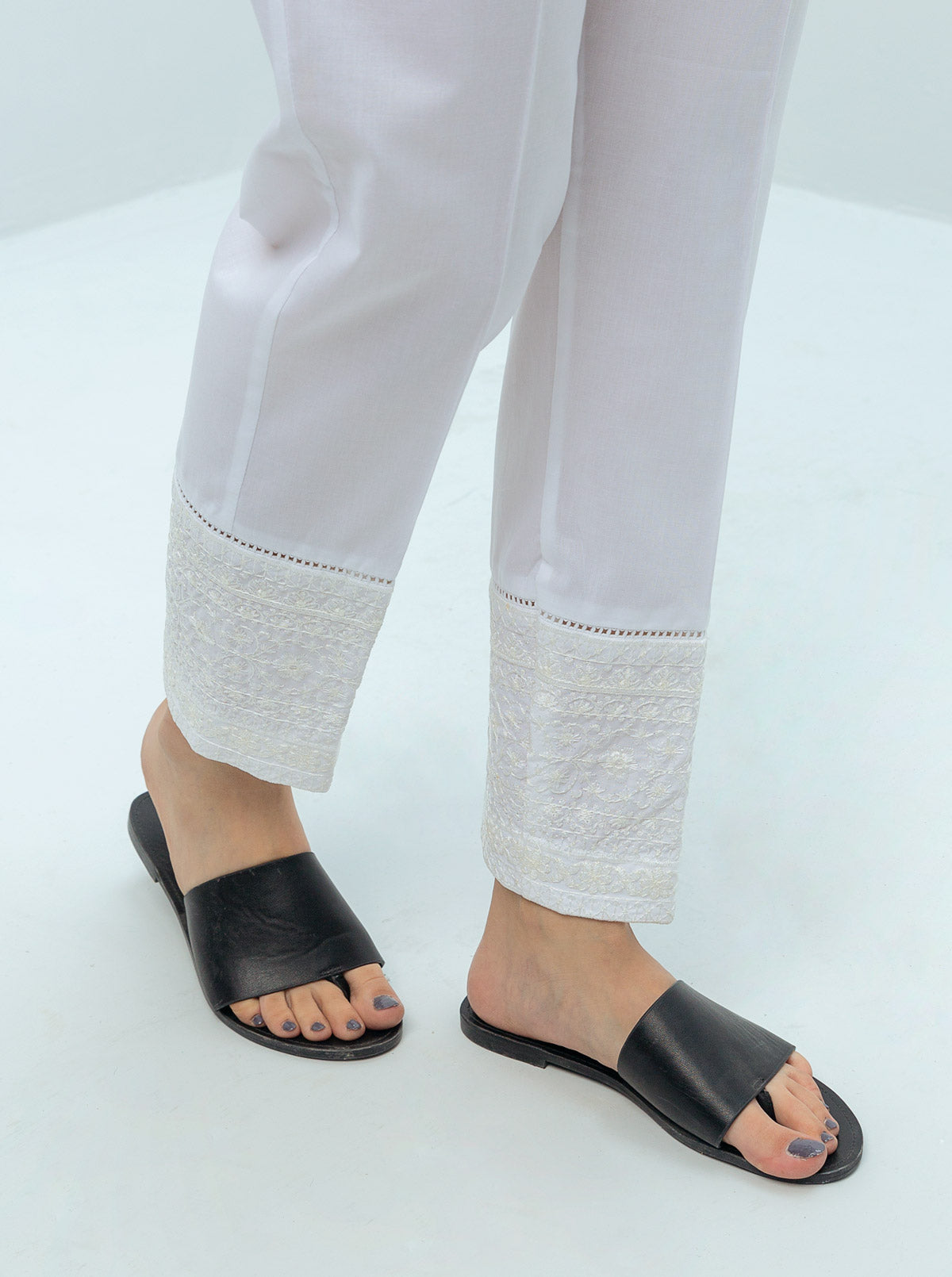 Embroidered Straight Pants