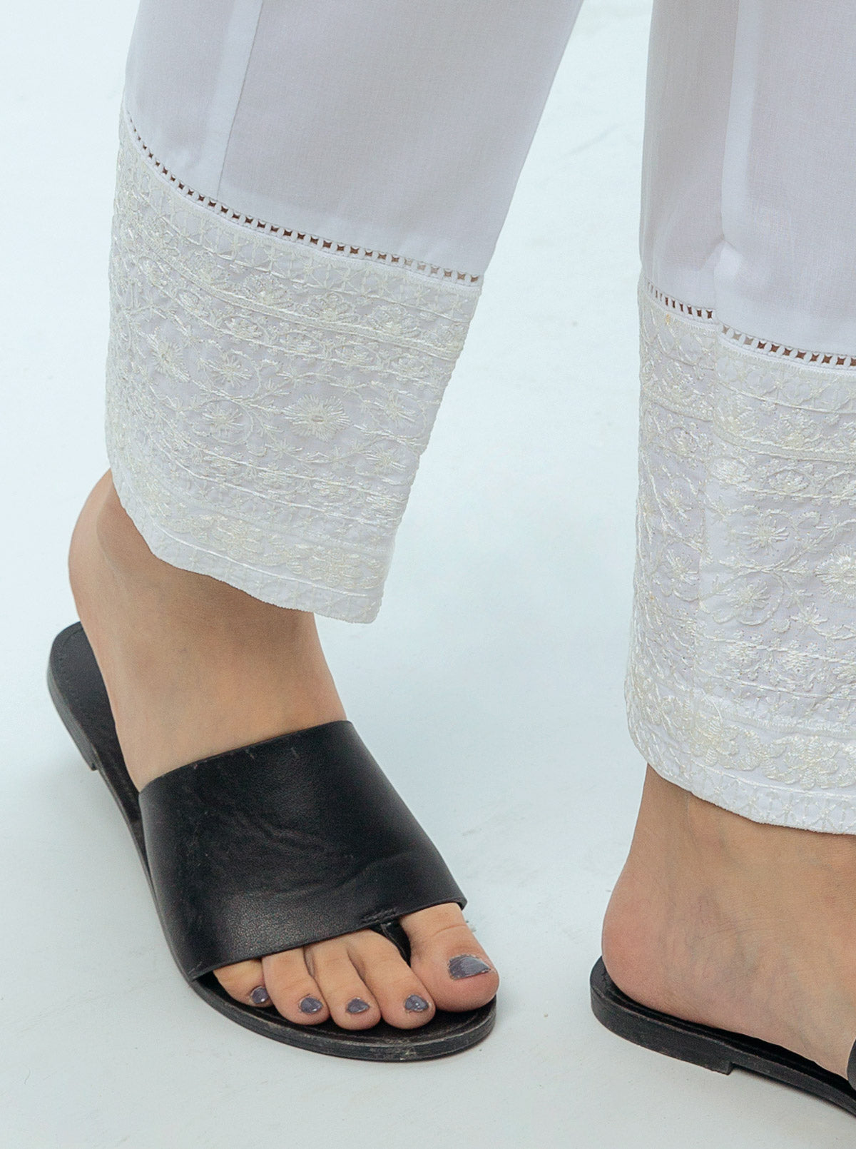 Embroidered Straight Pants