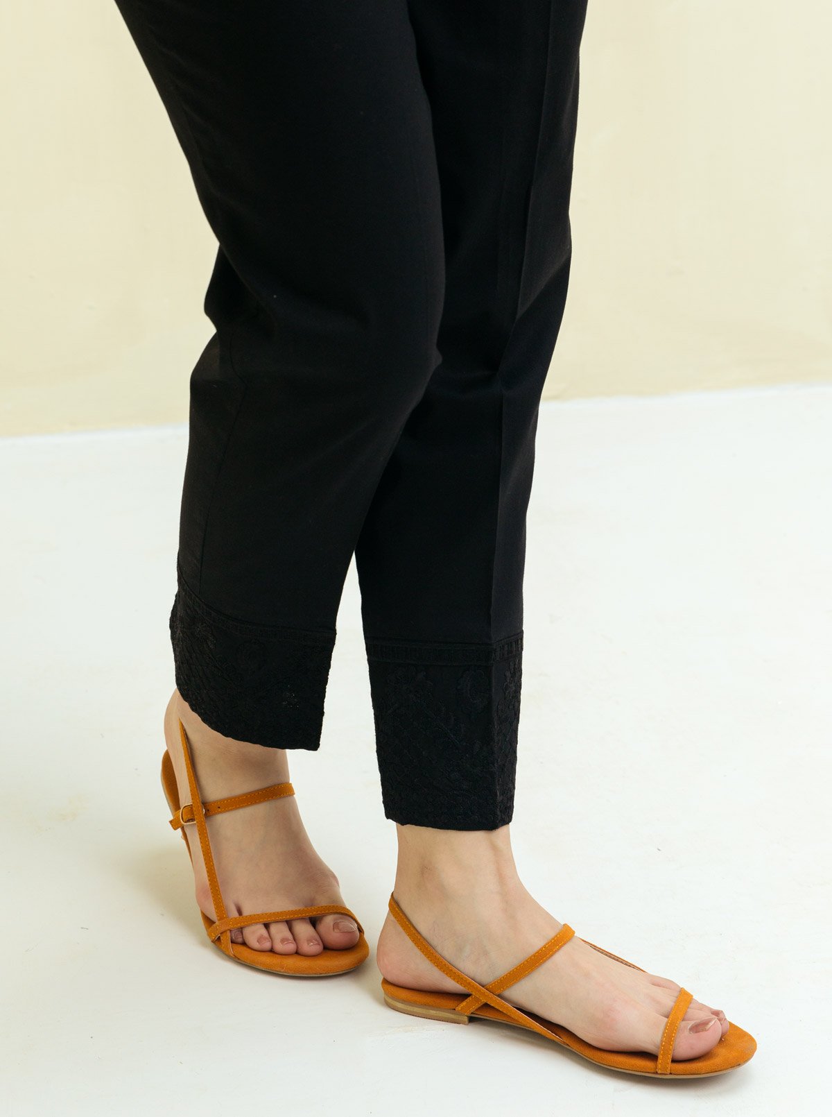 Embroidered Straight Pants