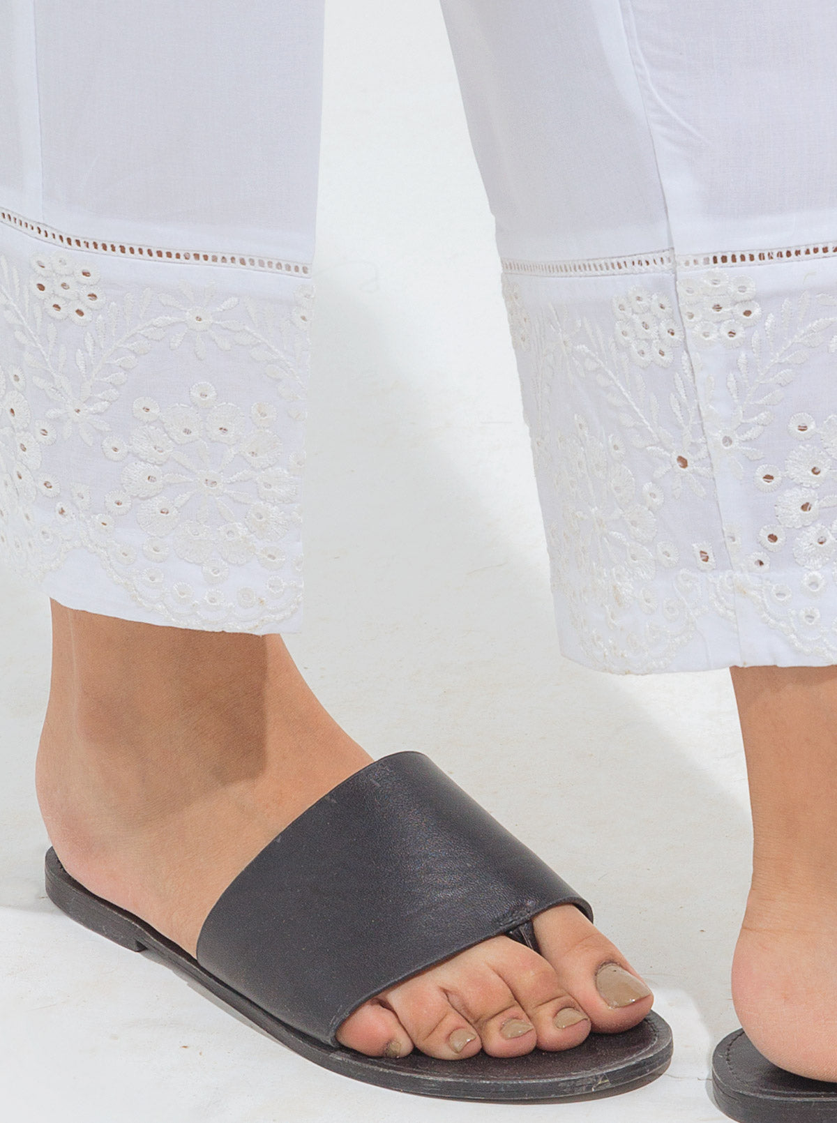 Embroidered Straight Pants