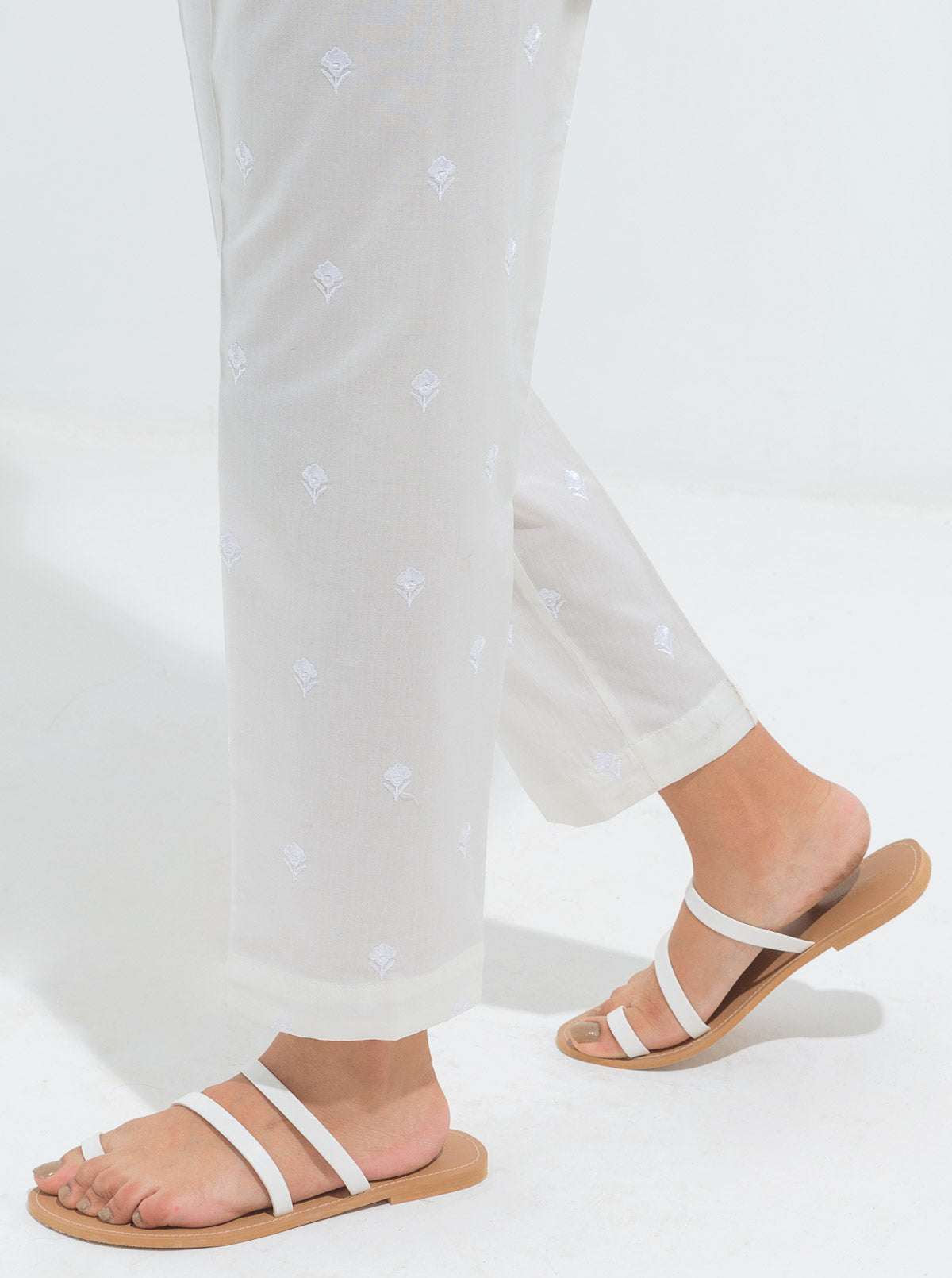 Embroidered Straight Pants