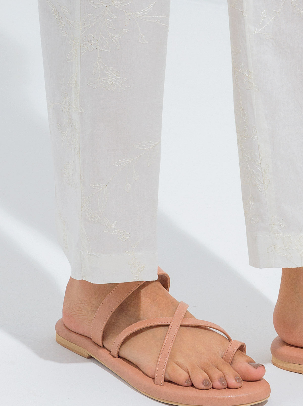 Embroidered Straight Pants