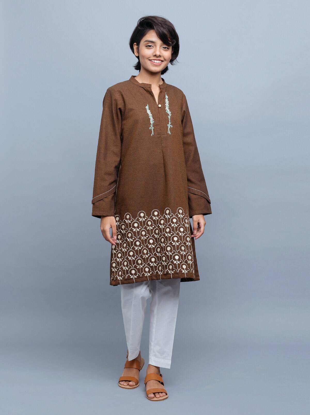 AJUW-48 PRINTED KHADDAR 3 Pcs