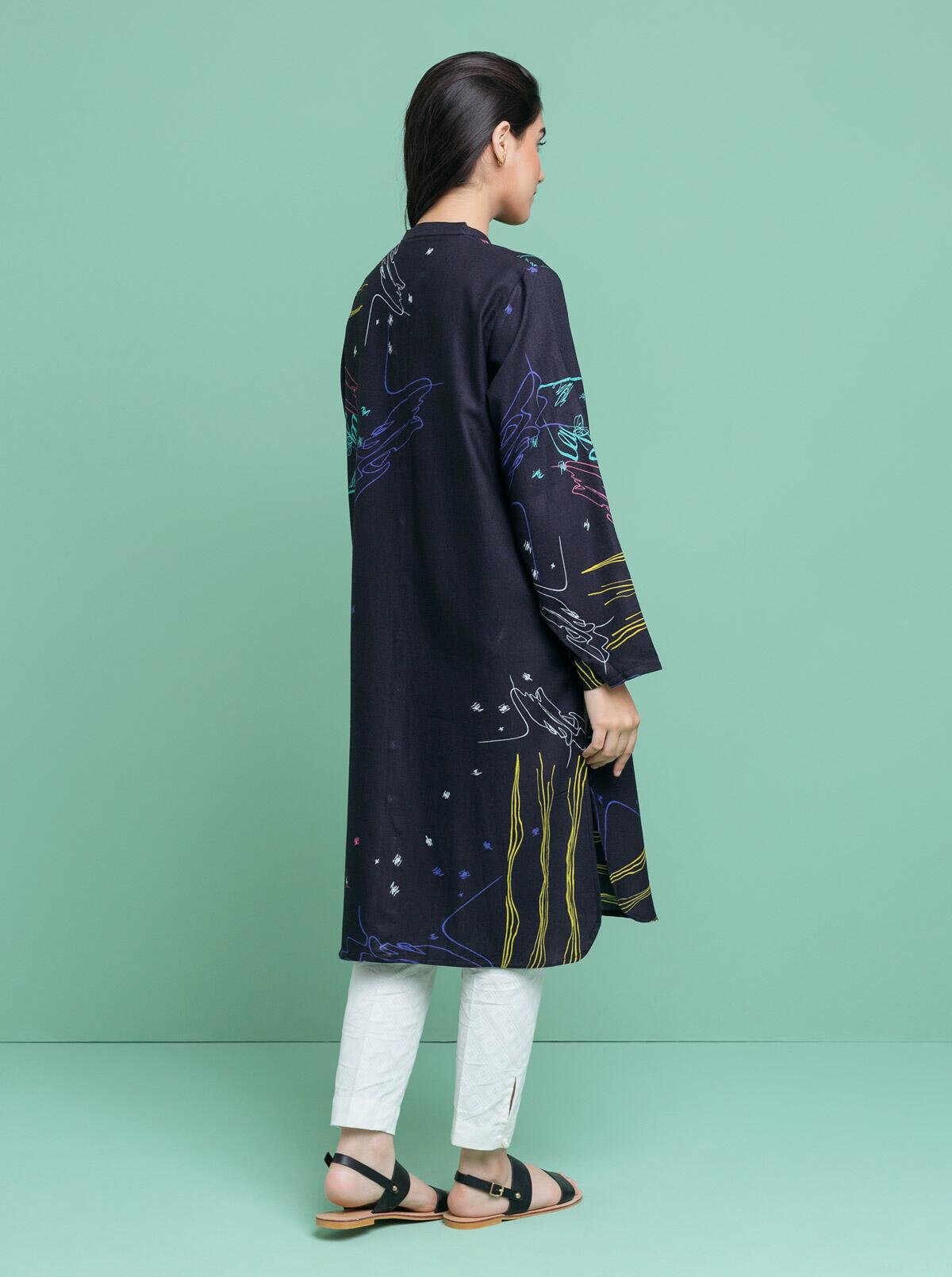 AJUBEP-07 Printed Embroidered Cambric Unstitched 3 Pcs