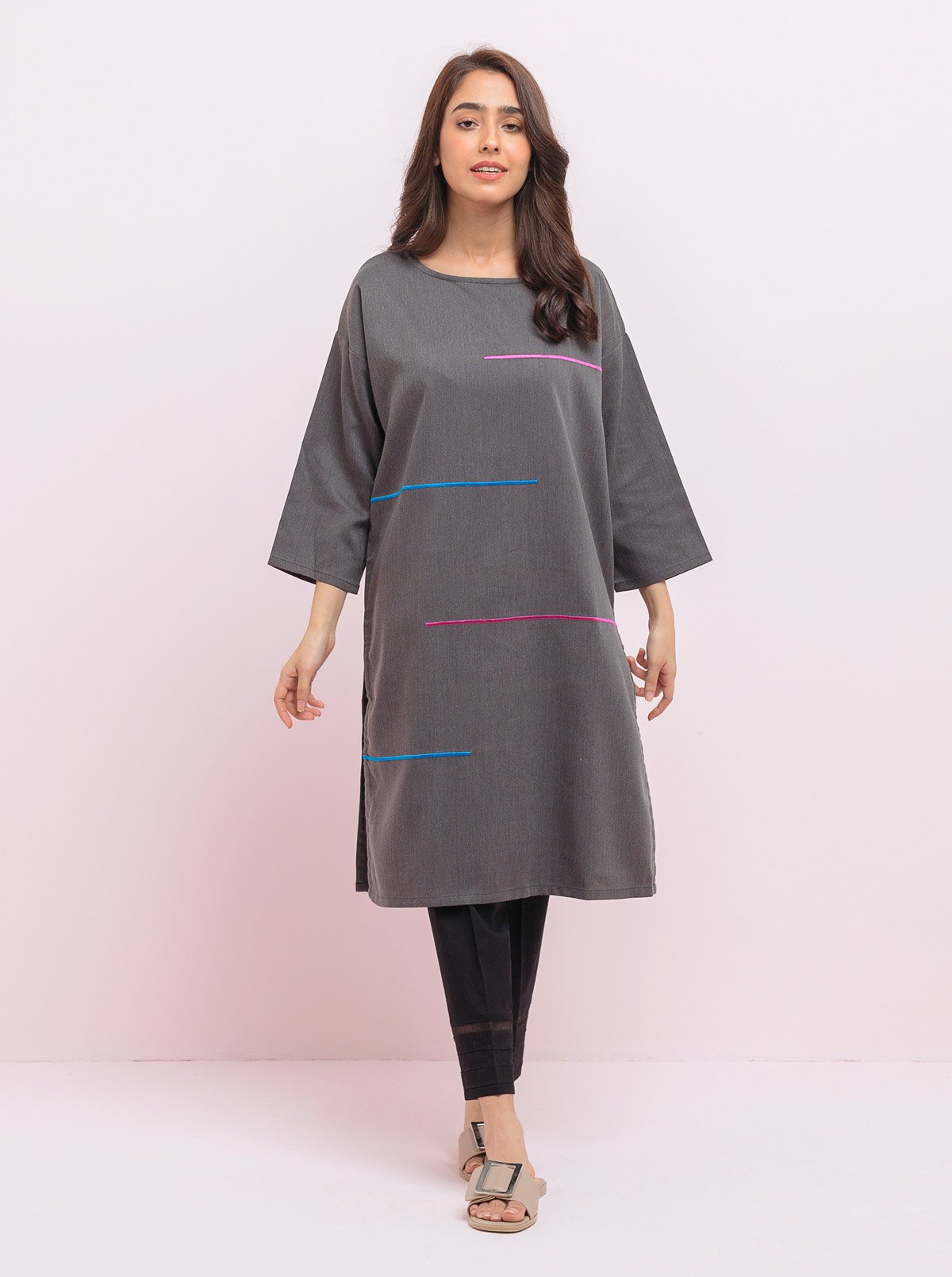 AJZS-20 EMBROIDERED CHANDERI COTTON 2 PCS