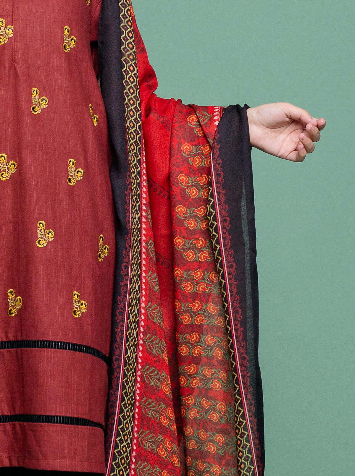 AJZS-09 EMBROIDERED CHIFFON 3 PCS
