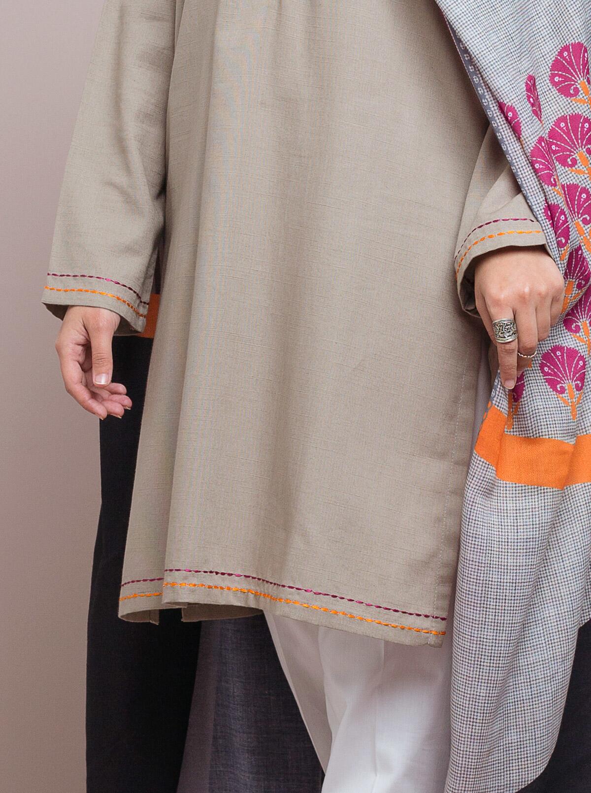 AJZS-15 EMBROIDERED RAW SILK 1 PC