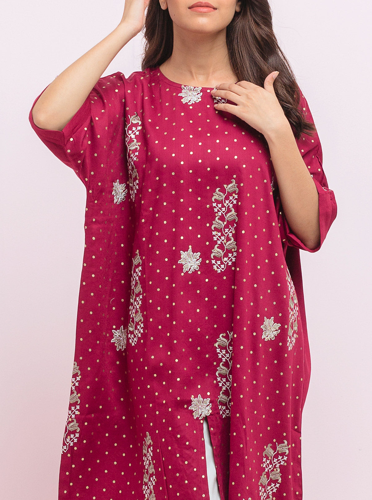 AJZS-24 EMBROIDERED LAWN SILK 3 PCS