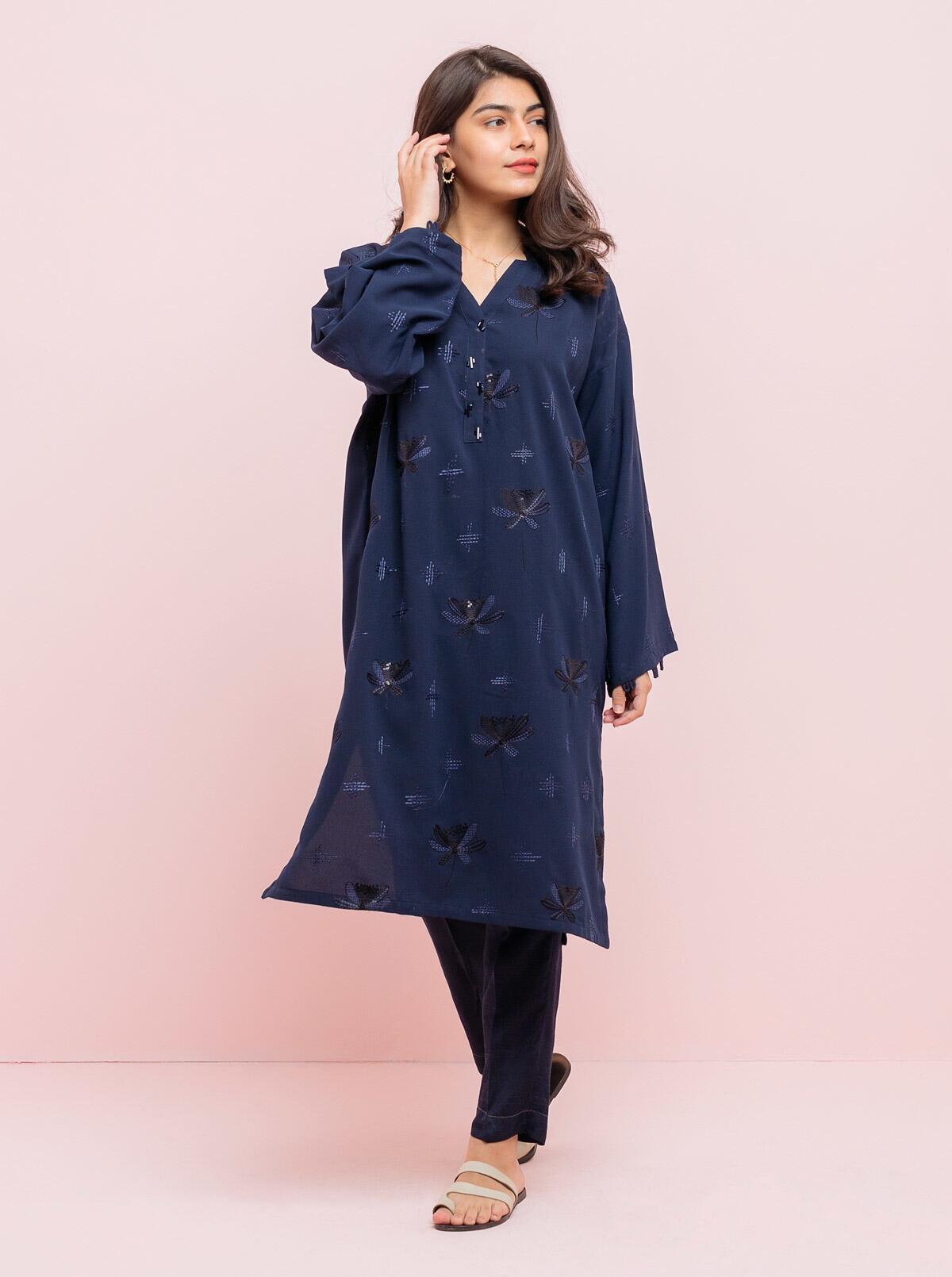 DA-1612 GREY EMBROIDERED KURTA