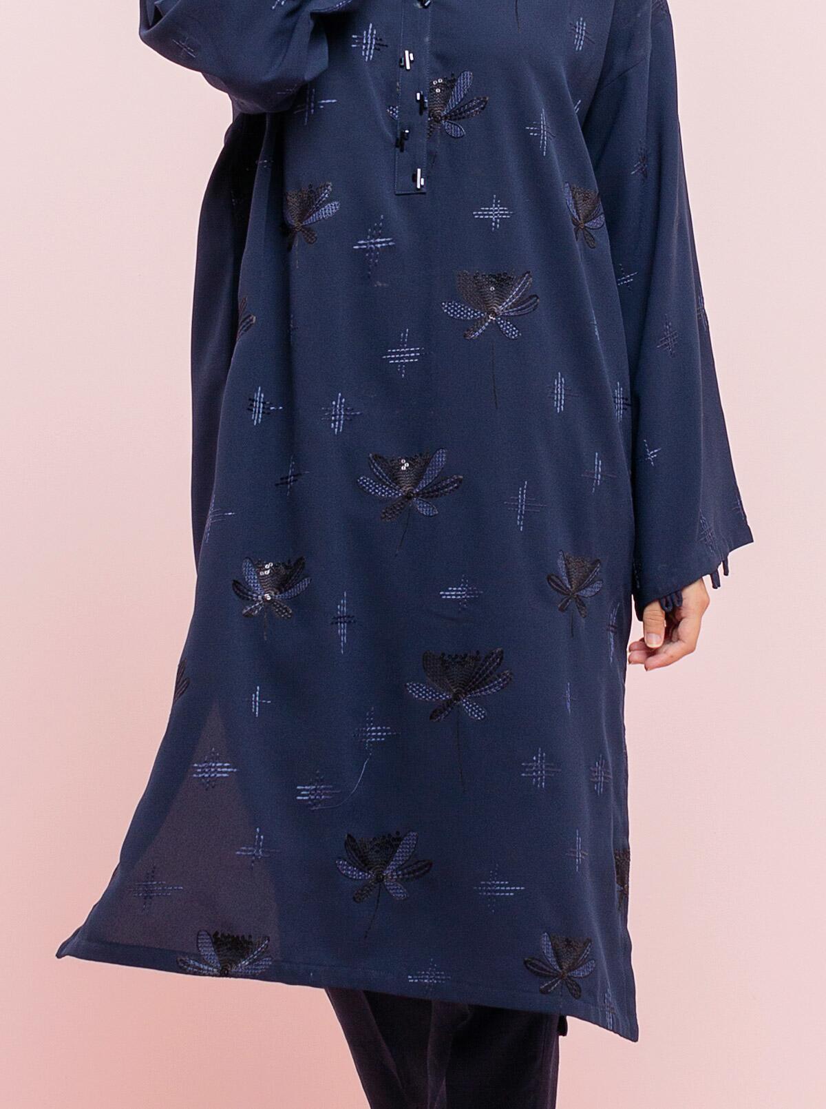 DA-1612 GREY EMBROIDERED KURTA