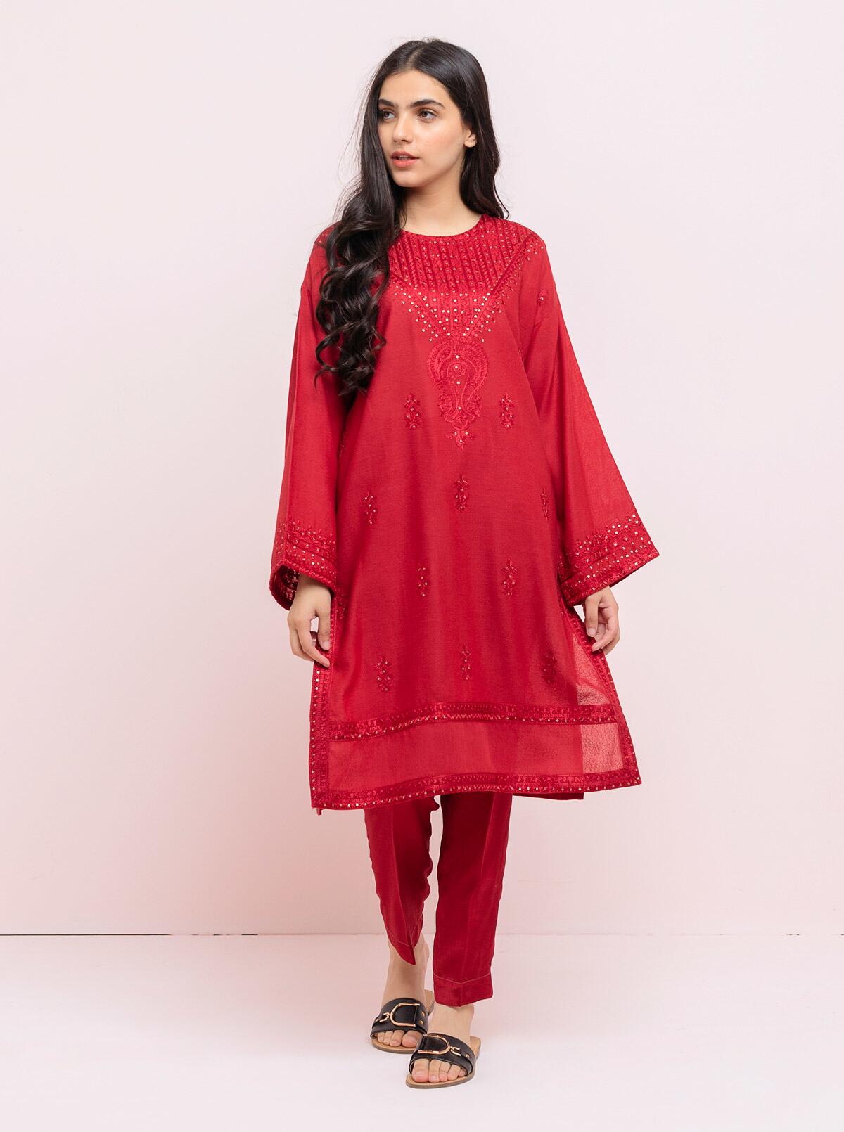 DA-1623 NAVY BLUE EMBROIDERED KURTA