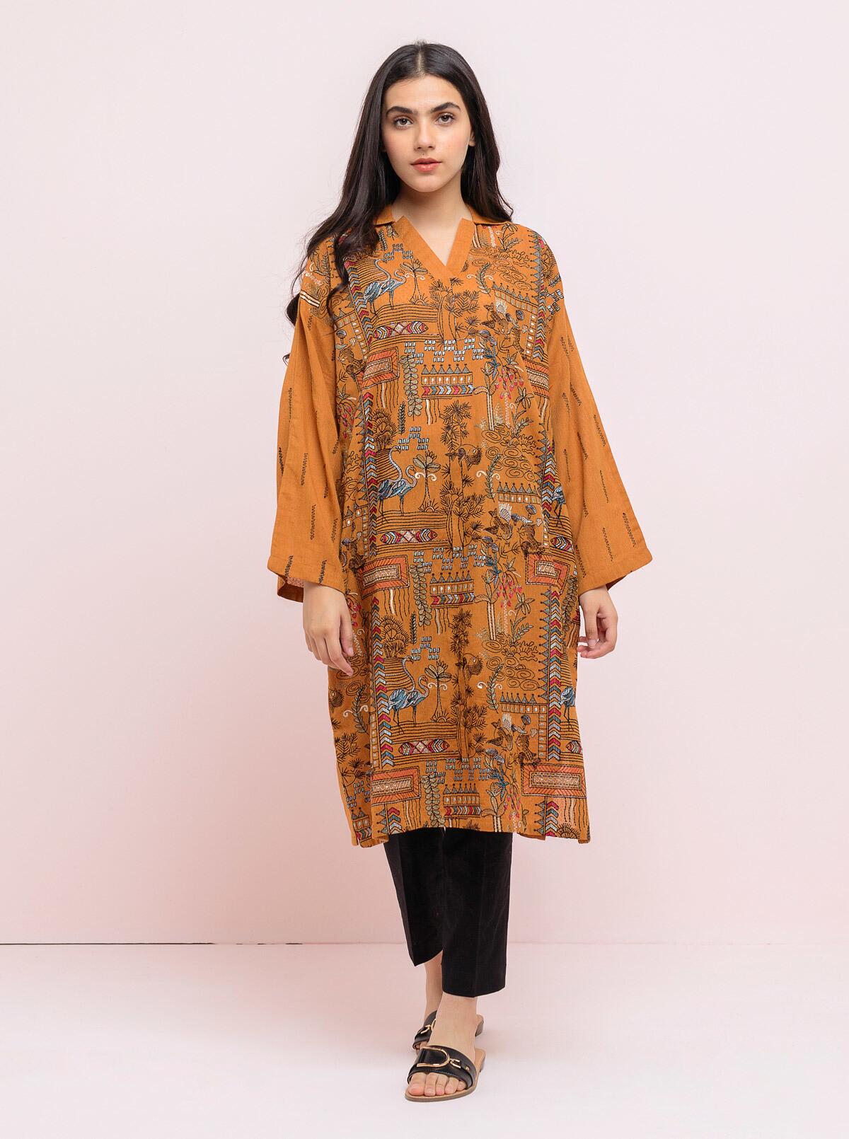 DA-1630 BLUE EMBROIDERED KURTA