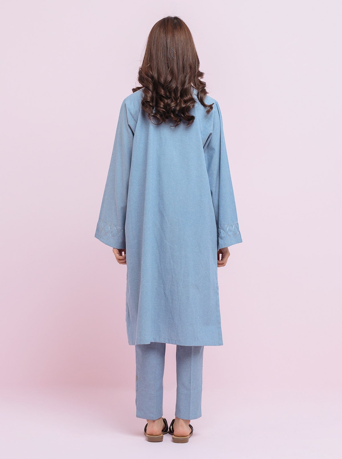 DA-2034 GREY EMBROIDERED KURTA WITH DUPATTA