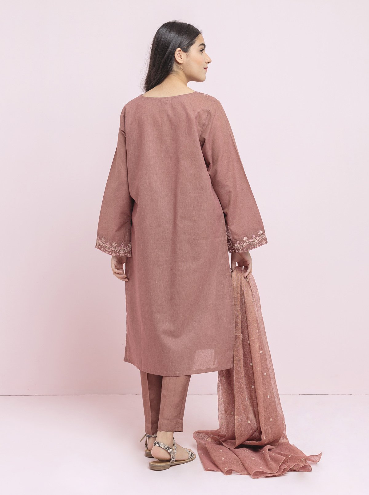 Embroidered Shirt With Dupatta