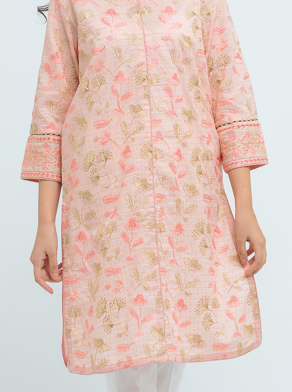 DA-1396 Sky-Blue EMBROIDERED KURTA