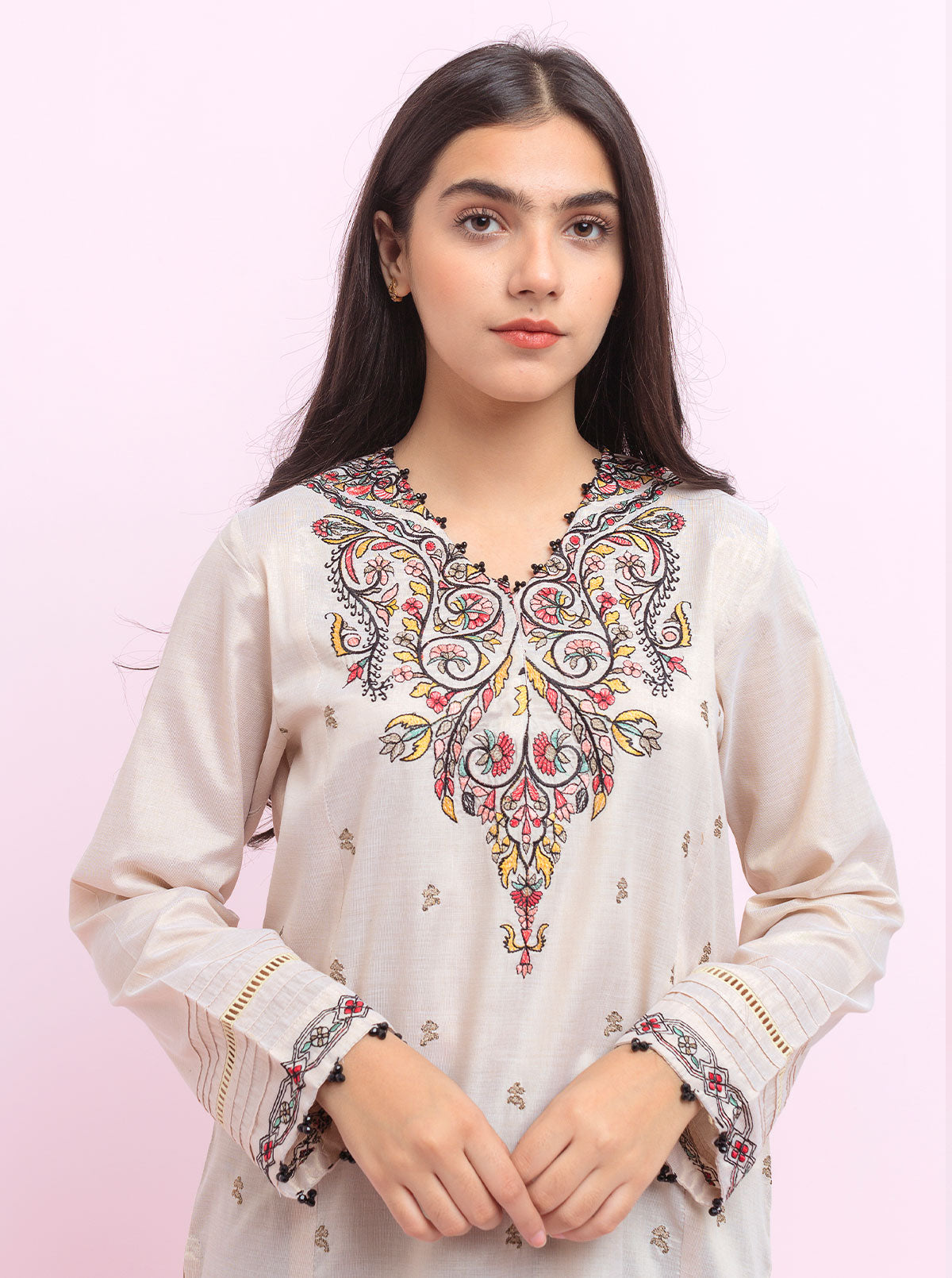 Embroidered Organza Dupatta (as Shown)