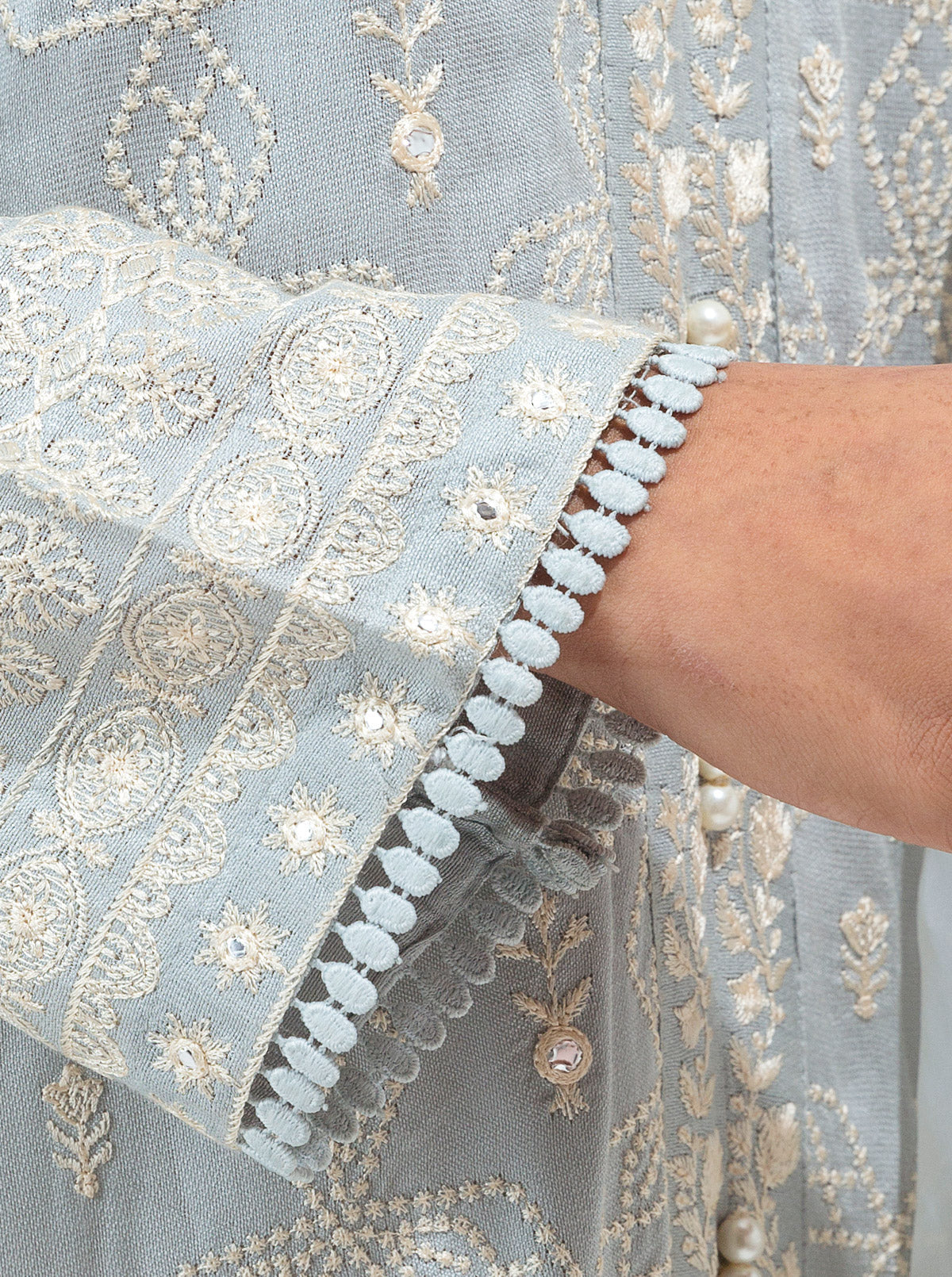 2 Piece Embroidered Cotton Net Suit (Luxury Pret)