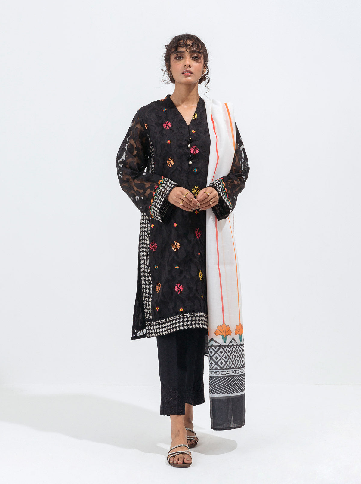 2 Piece Embroidered Jacquard Suit (Luxury Pret)