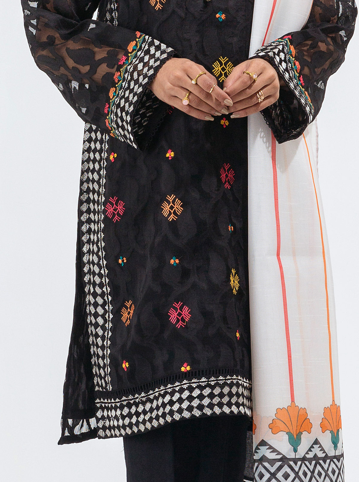 2 Piece Embroidered Jacquard Suit (Luxury Pret)
