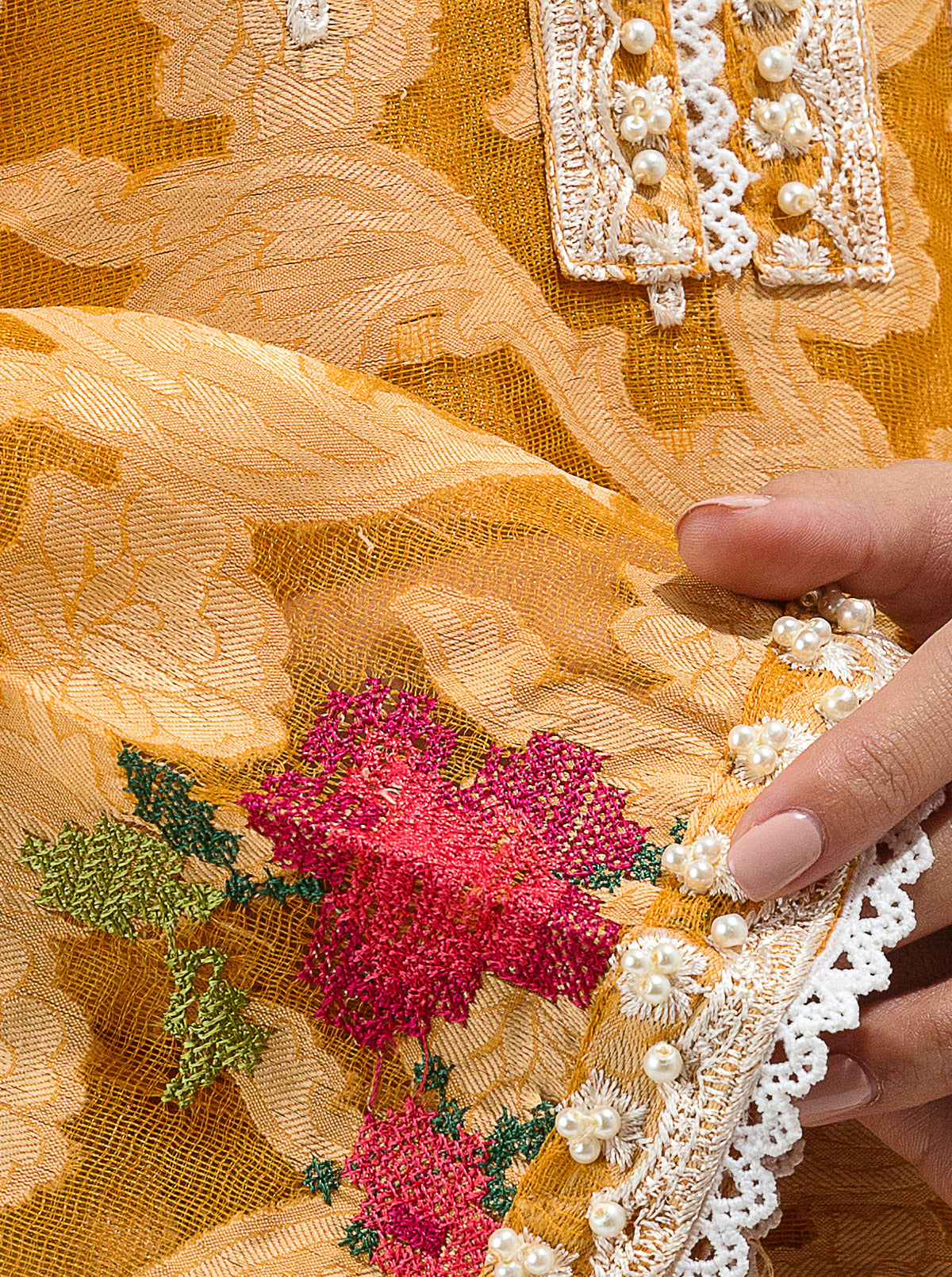 Embroidered Shirt With Dupatta