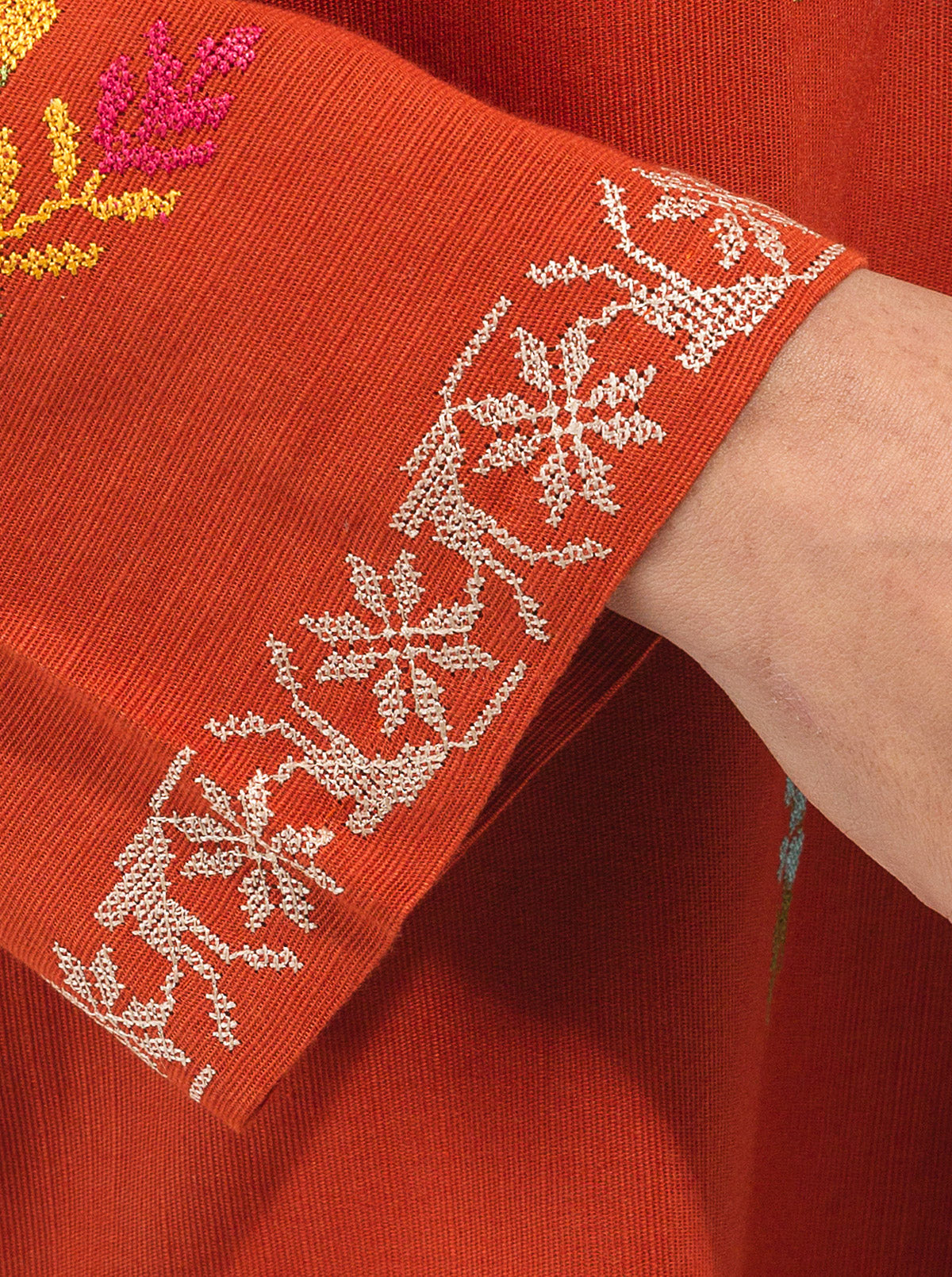 Embroidered Shirt With Shawl