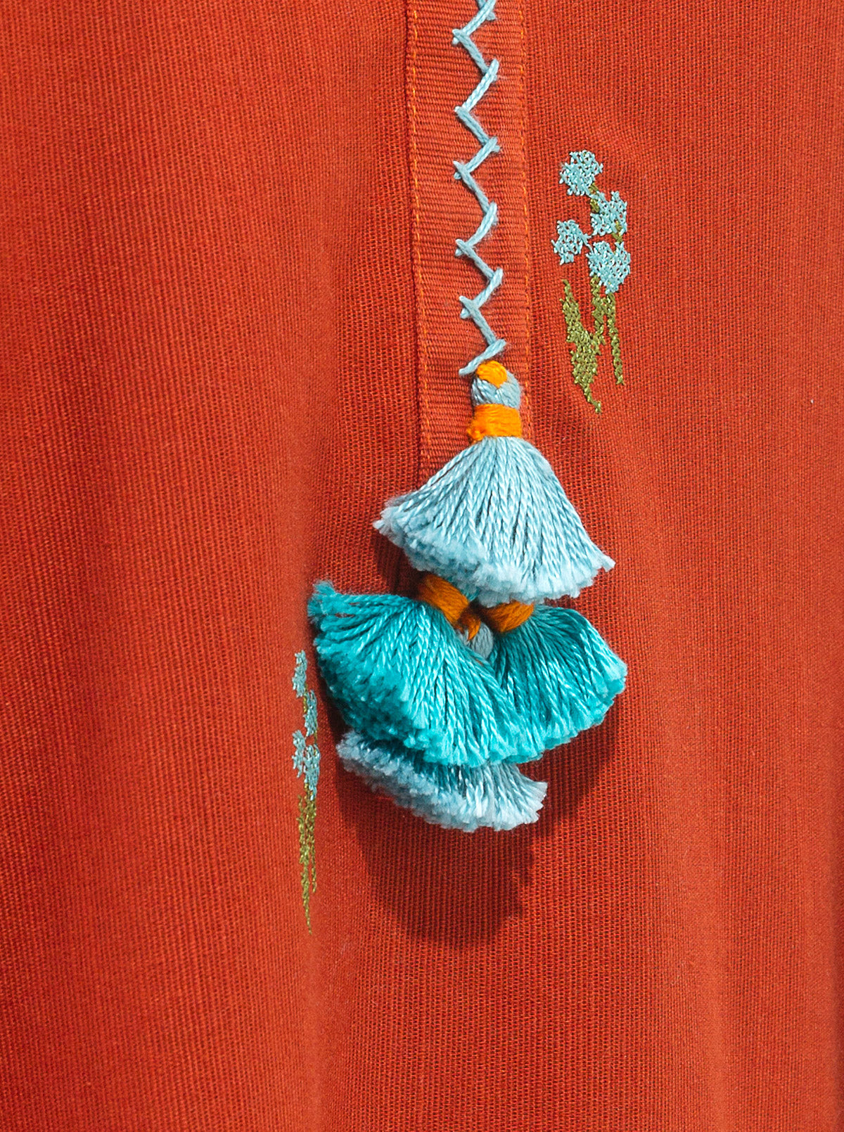 Embroidered Shirt With Shawl