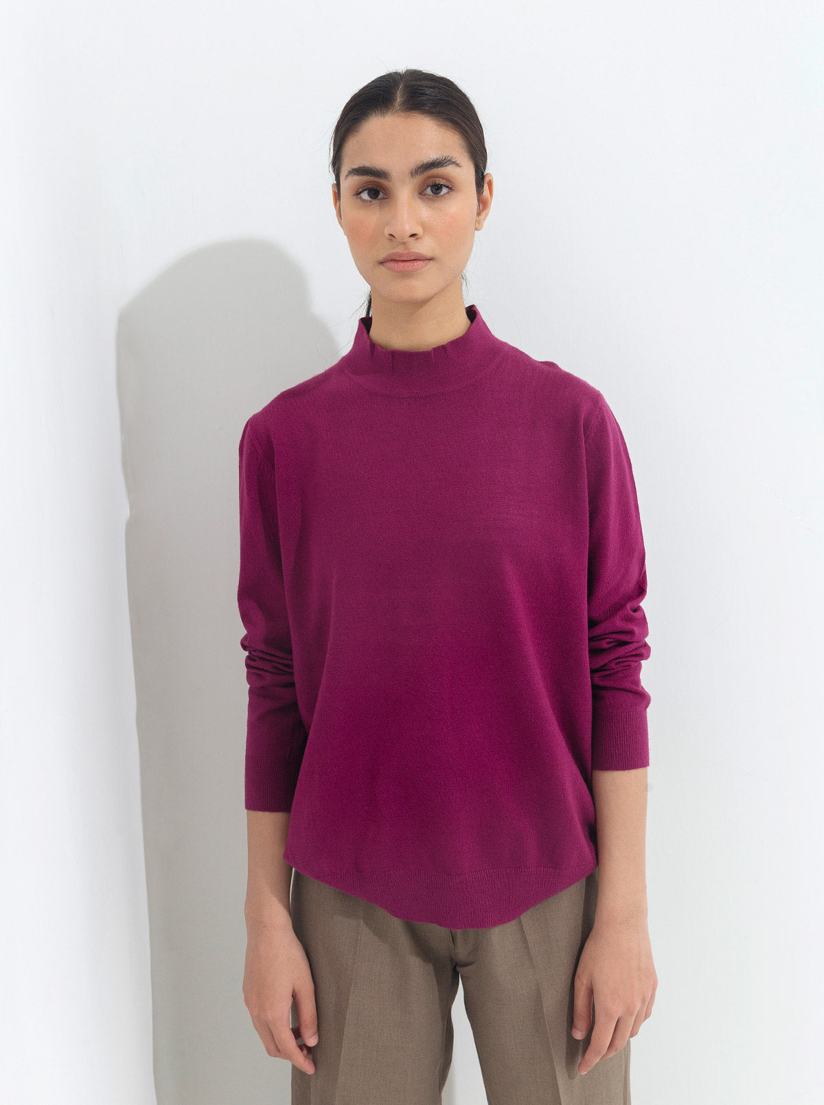 Plum Fine Knit Pullover