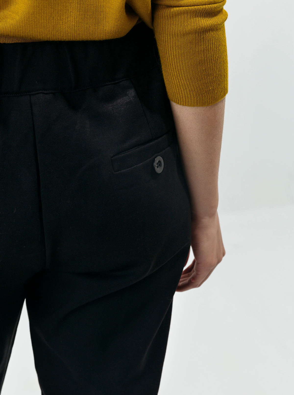 Black Bi-Stretch Straight Pants