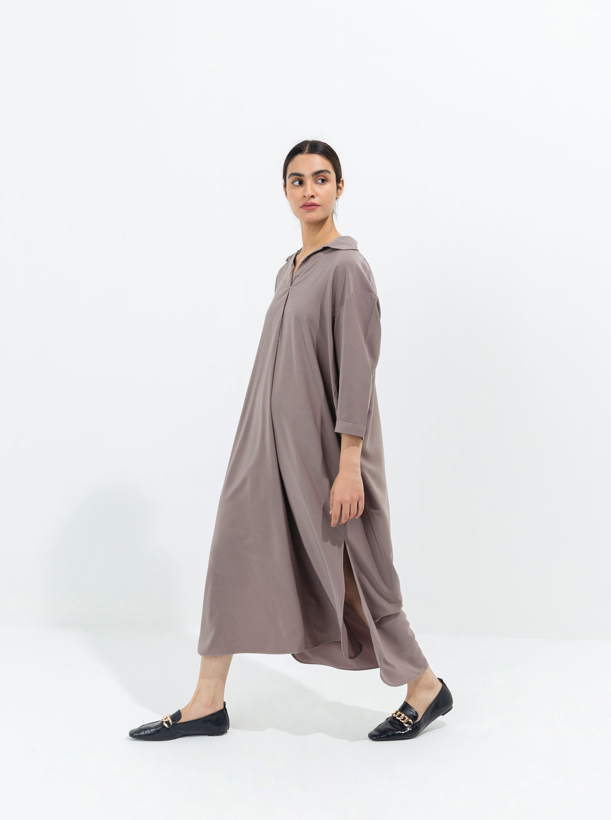 Mocha Brown Shirt Dress
