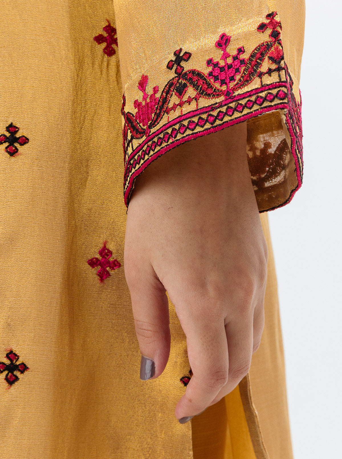 Embroidered Tissue Shirt (Luxury Pret)