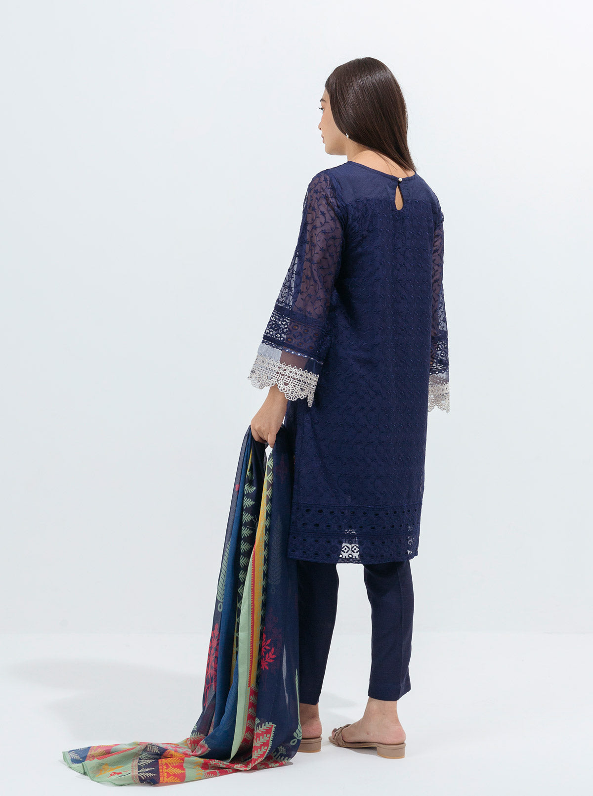 Embroidered Shirt With Dupatta