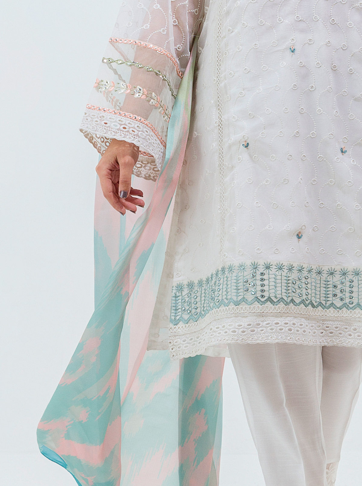 Embroidered Shirt With Dupatta
