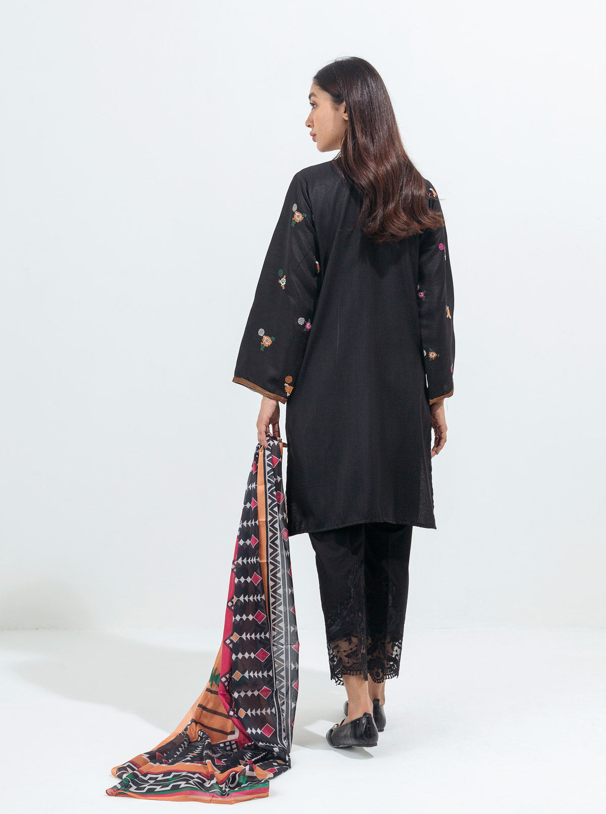 2 Piece Embroidered Raw Silk Suit (Luxury Pret)