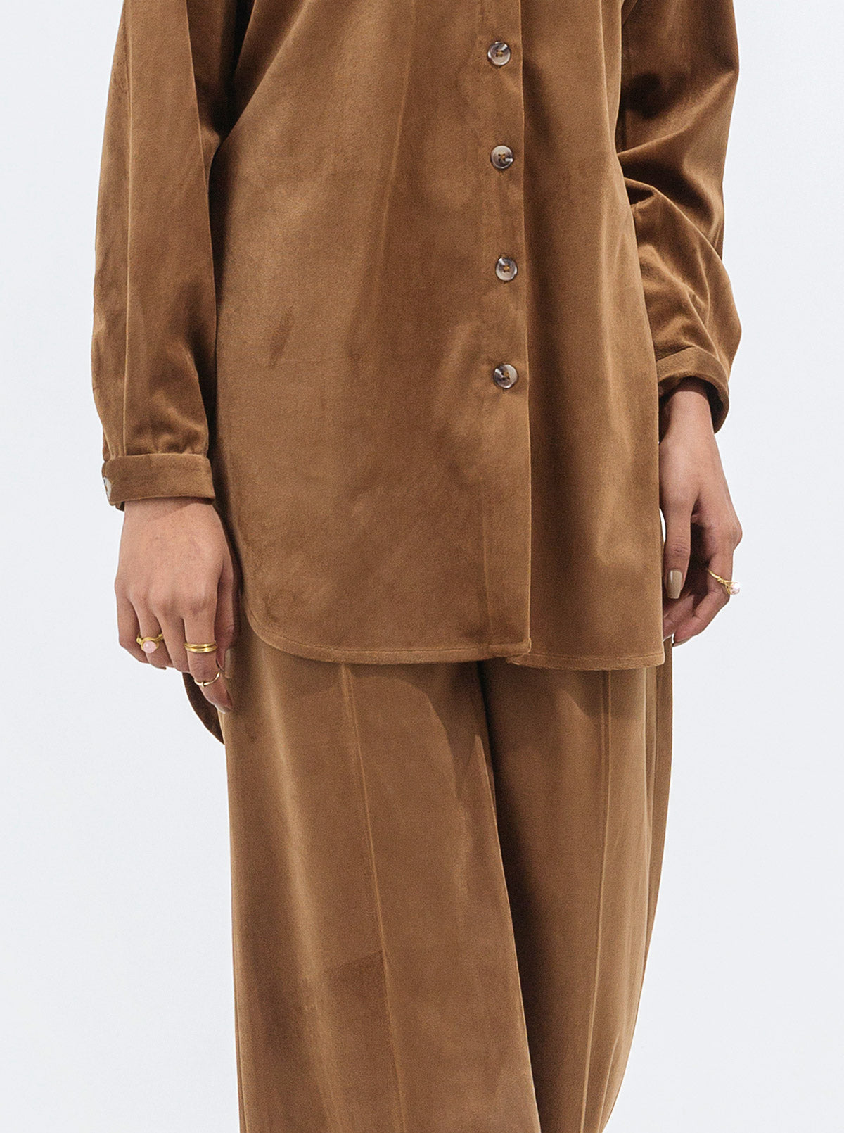 Suede Shirt With Pant