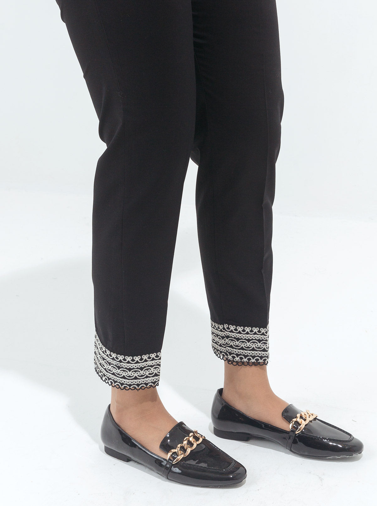 Embroidered Straight Pants